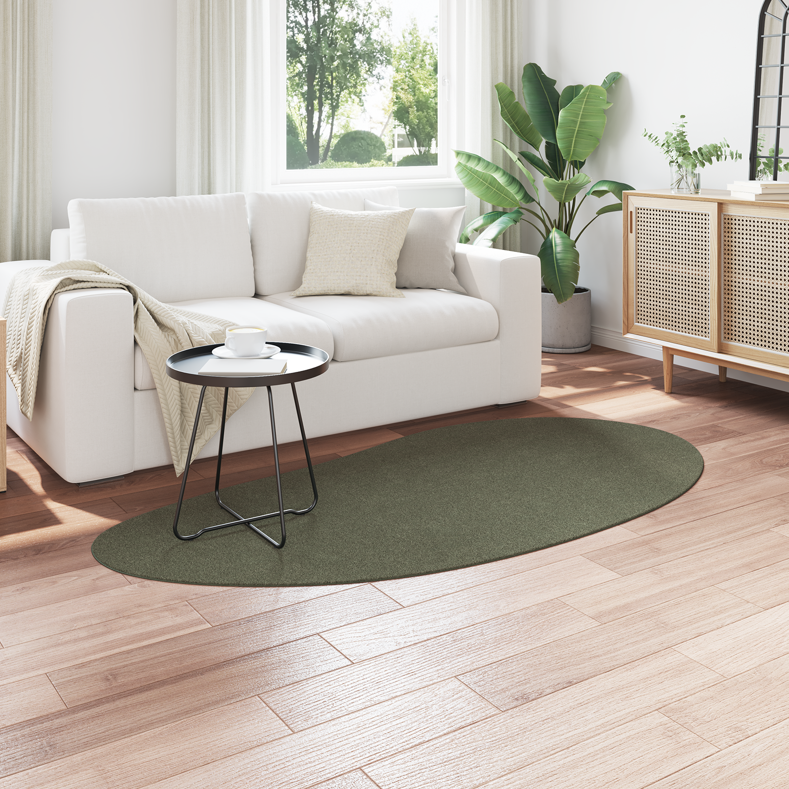 vidaXL Vloerkleed anti-slip 100x200 cm polyester bosgroen