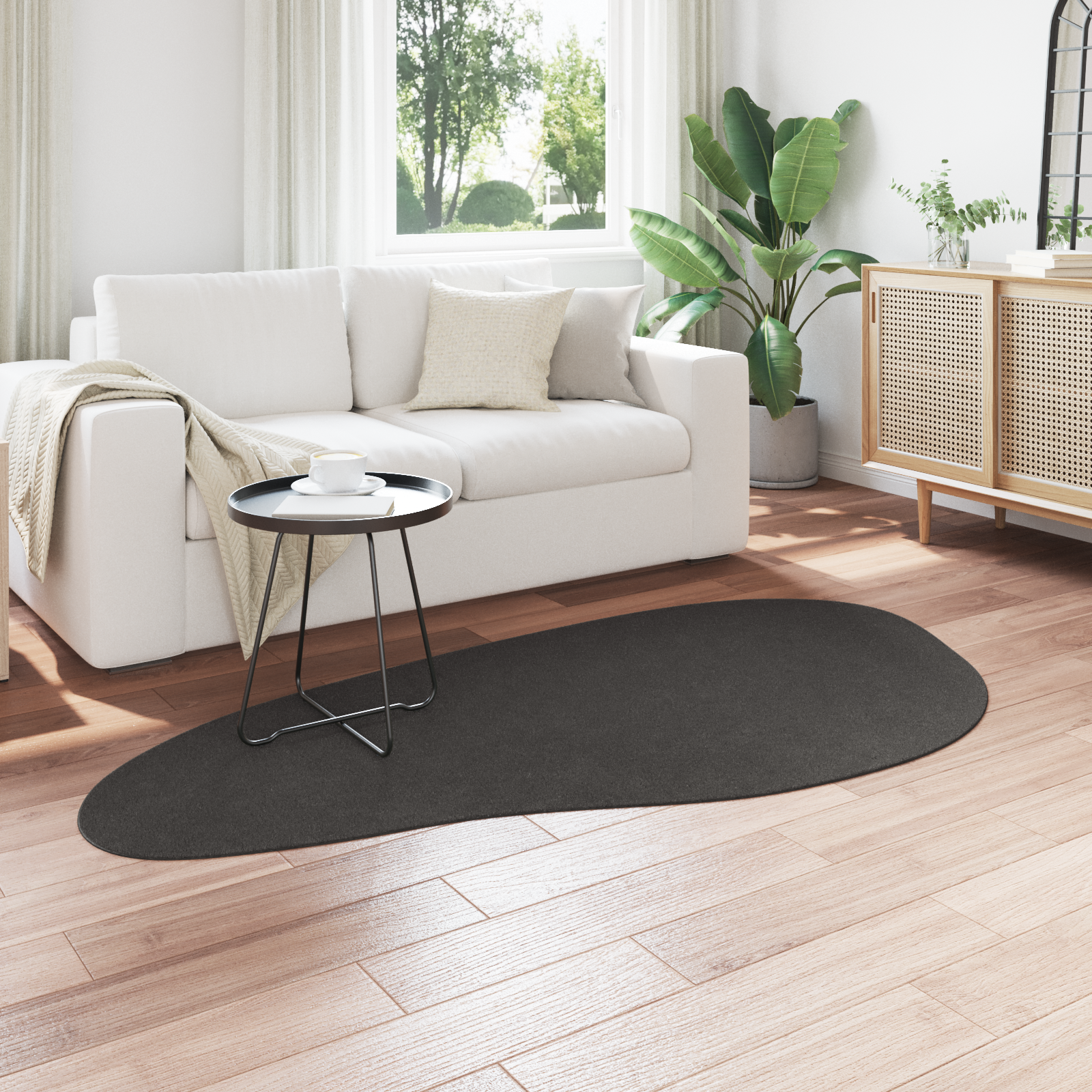 vidaXL Vloerkleed HUARTE kortpolig zacht wasbaar 100x200 cm antraciet