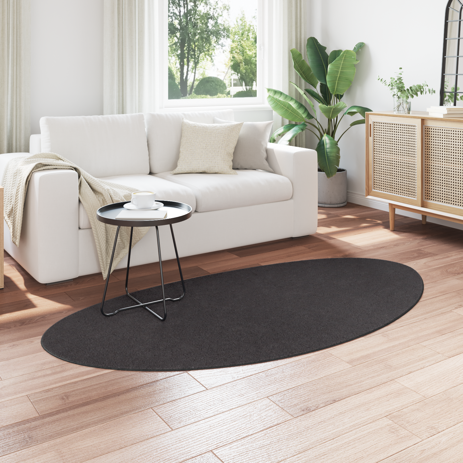 vidaXL Vloerkleed HUARTE kortpolig zacht wasbaar 100x200 cm antraciet