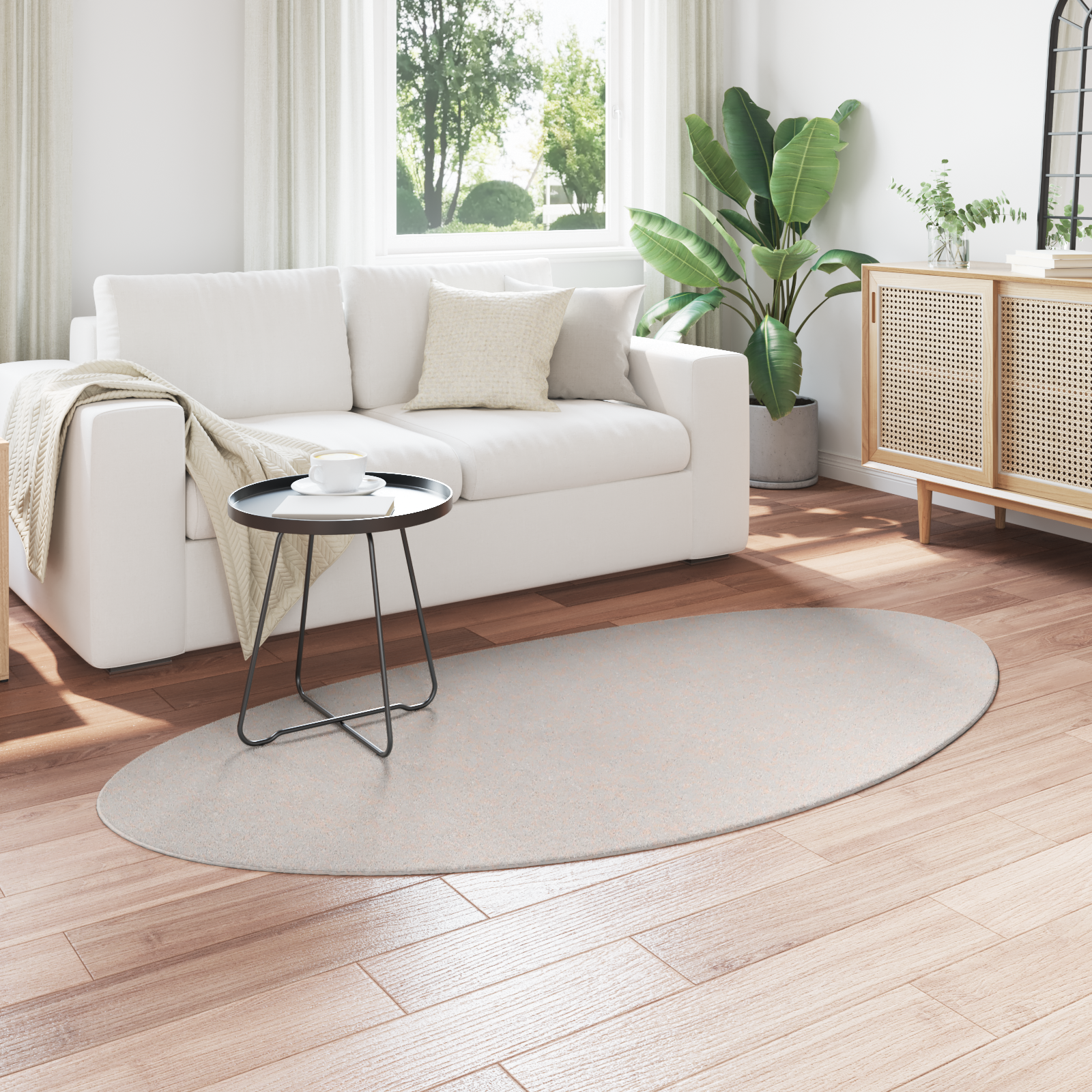 vidaXL Vloerkleed HUARTE kortpolig zacht wasbaar 100x200 cm zandkleur