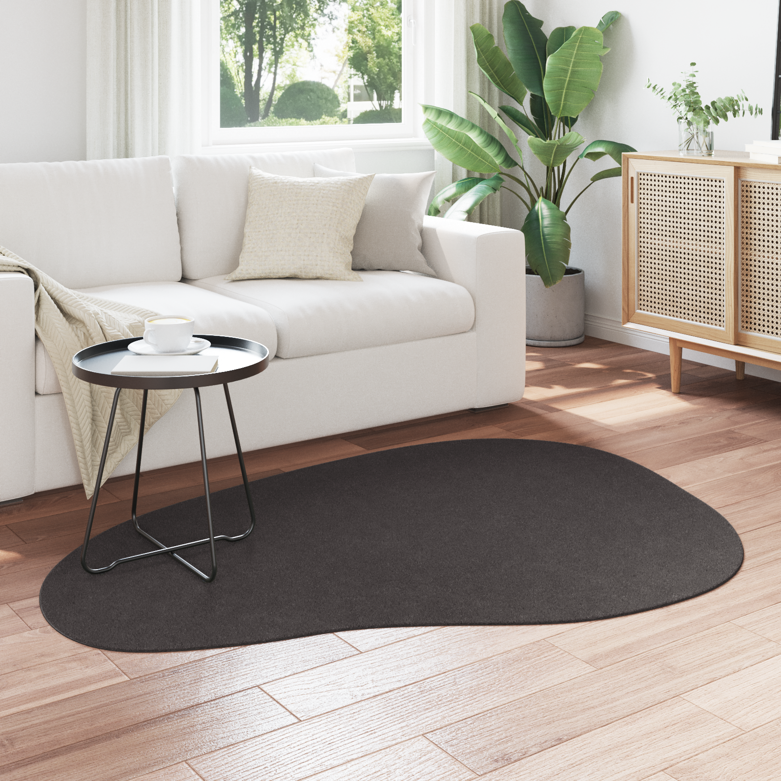 vidaXL Vloerkleed HUARTE kortpolig zacht wasbaar 120x170 cm antraciet