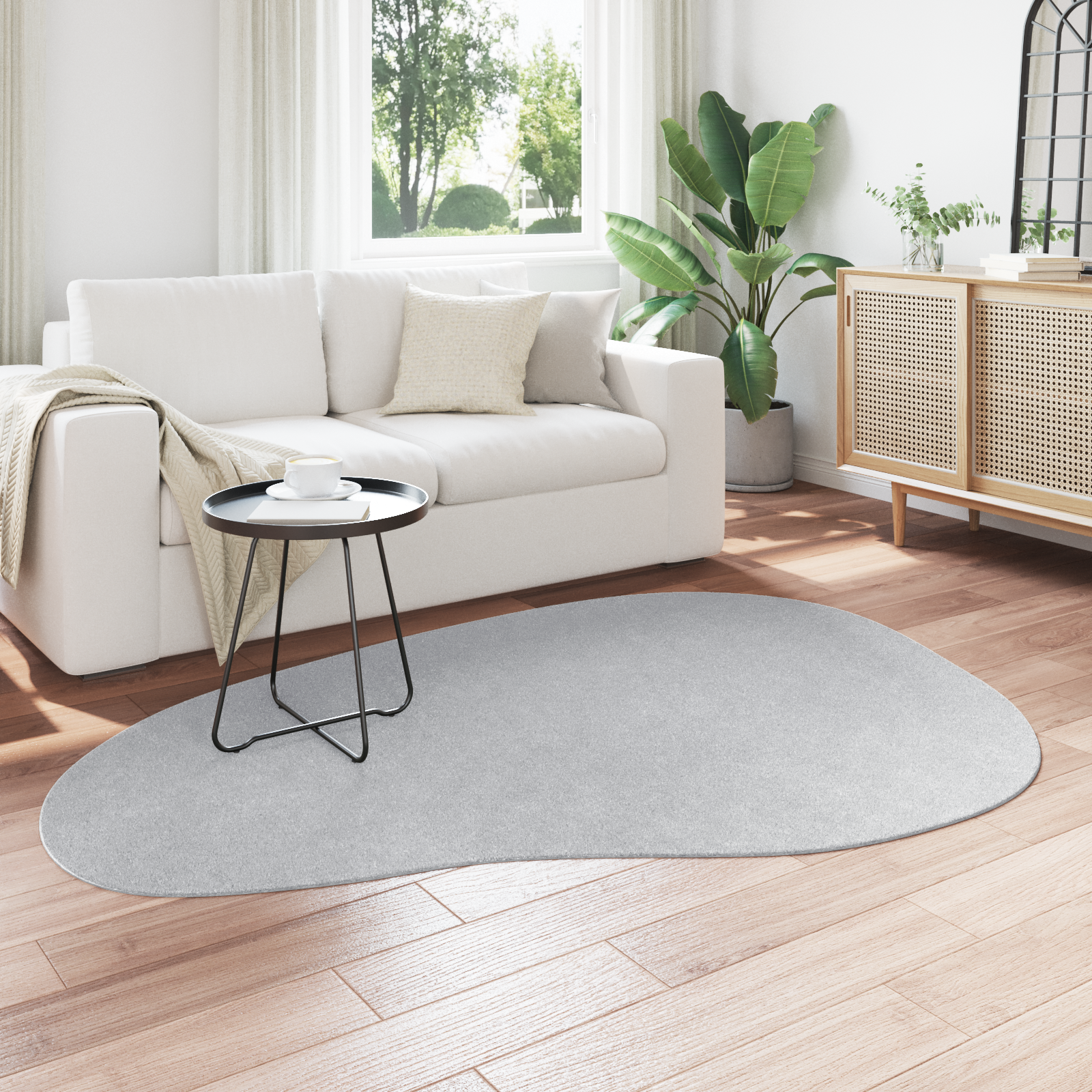 vidaXL Vloerkleed HUARTE kortpolig zacht en wasbaar 140x200 cm grijs