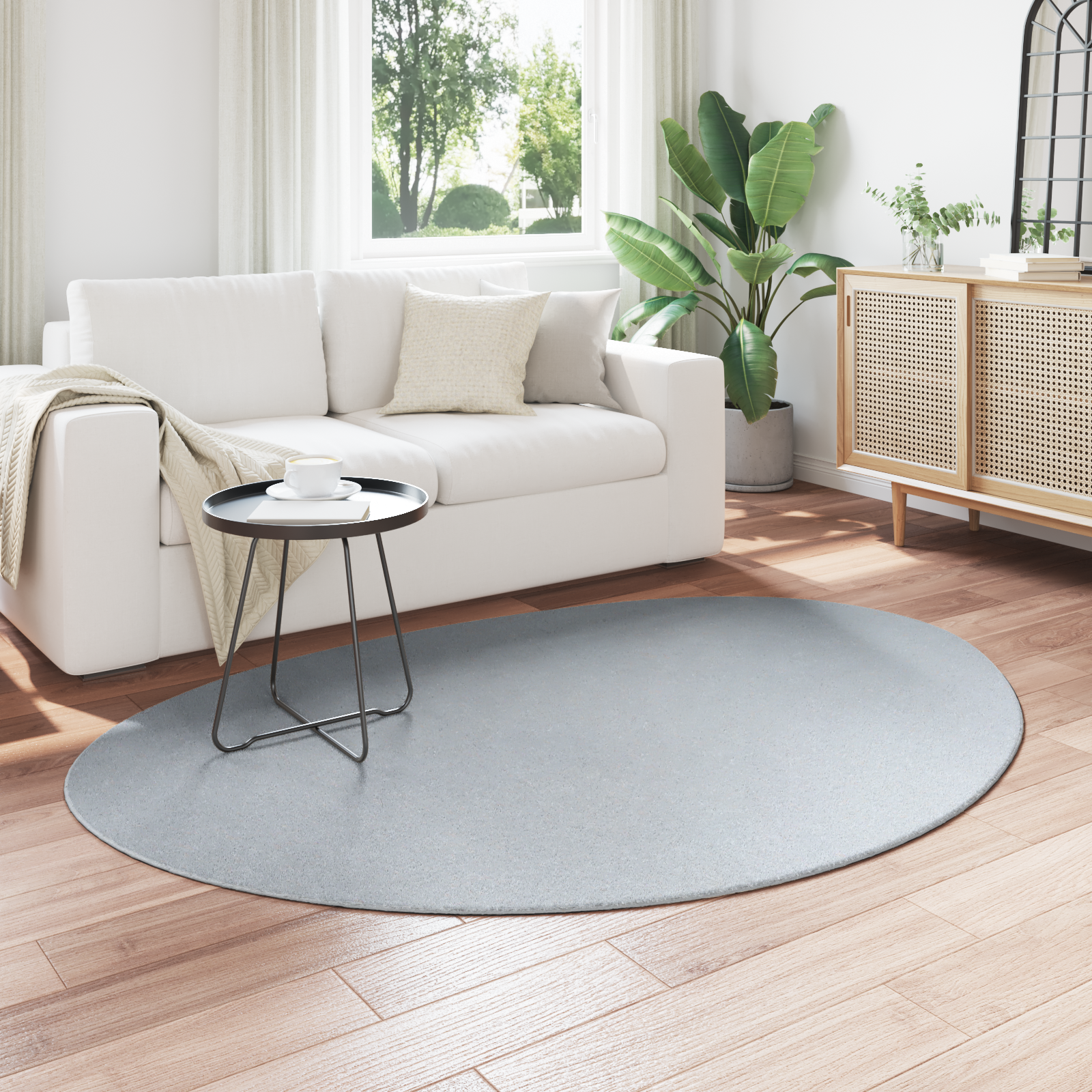 vidaXL Vloerkleed HUARTE kortpolig zacht en wasbaar 140x200 cm grijs
