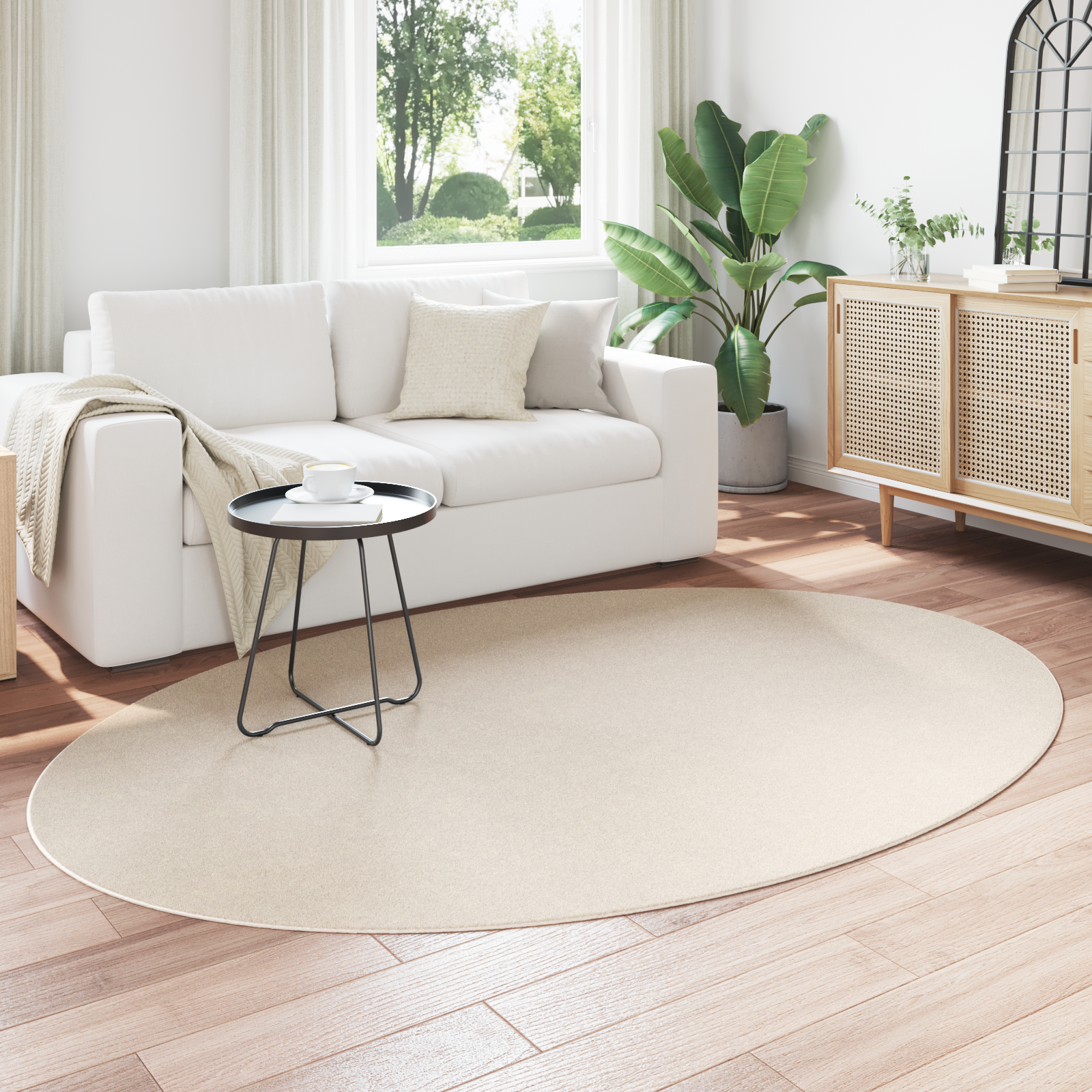 vidaXL 'HUARTE'Beige Tapijt 160x230 cm Ovaal