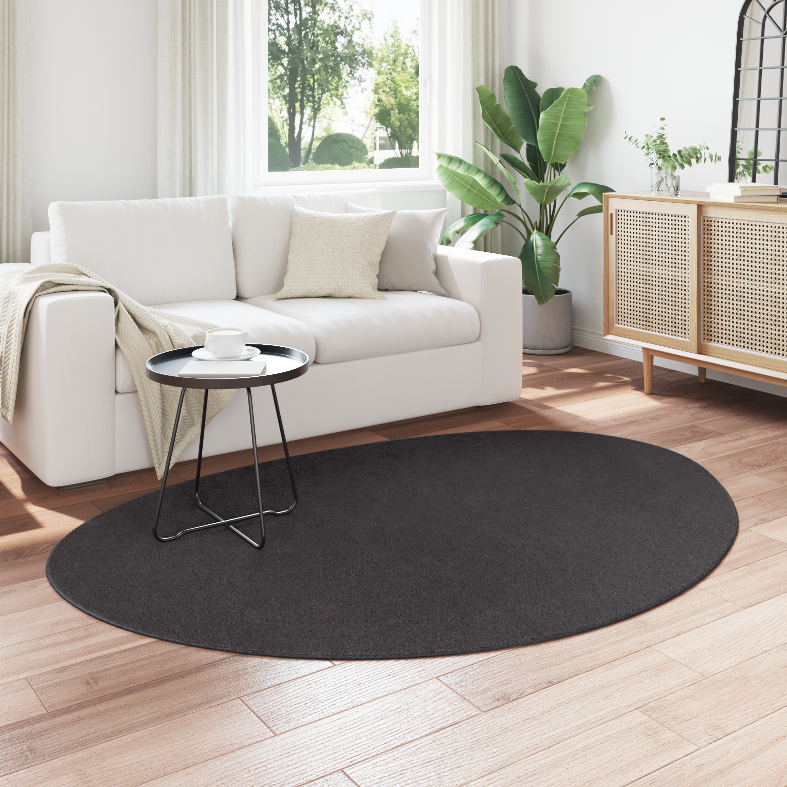 vidaXL Vloerkleed HUARTE kortpolig zacht wasbaar 140x200 cm antraciet