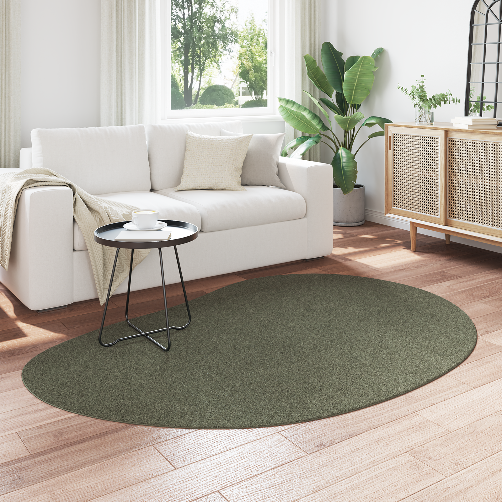 vidaXL Vloerkleed anti-slip 140x200 cm polyester bosgroen