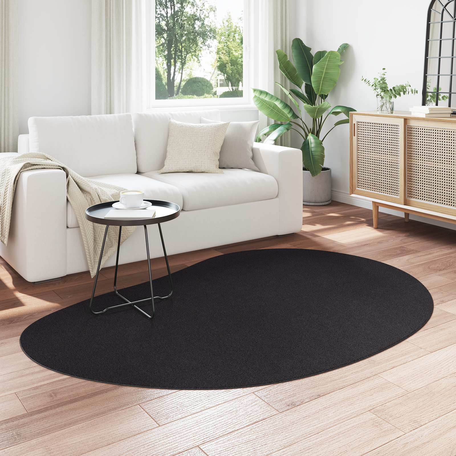 vidaXL Vloerkleed anti-slip 140x200 cm polyester zwart