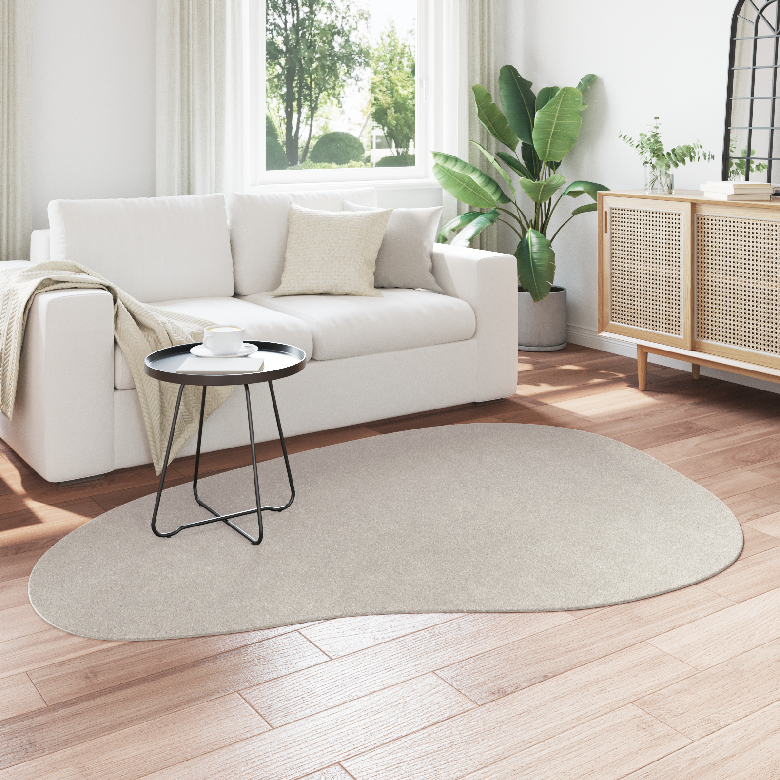vidaXL Vloerkleed HUARTE kortpolig zacht wasbaar 140x200 cm zandkleur