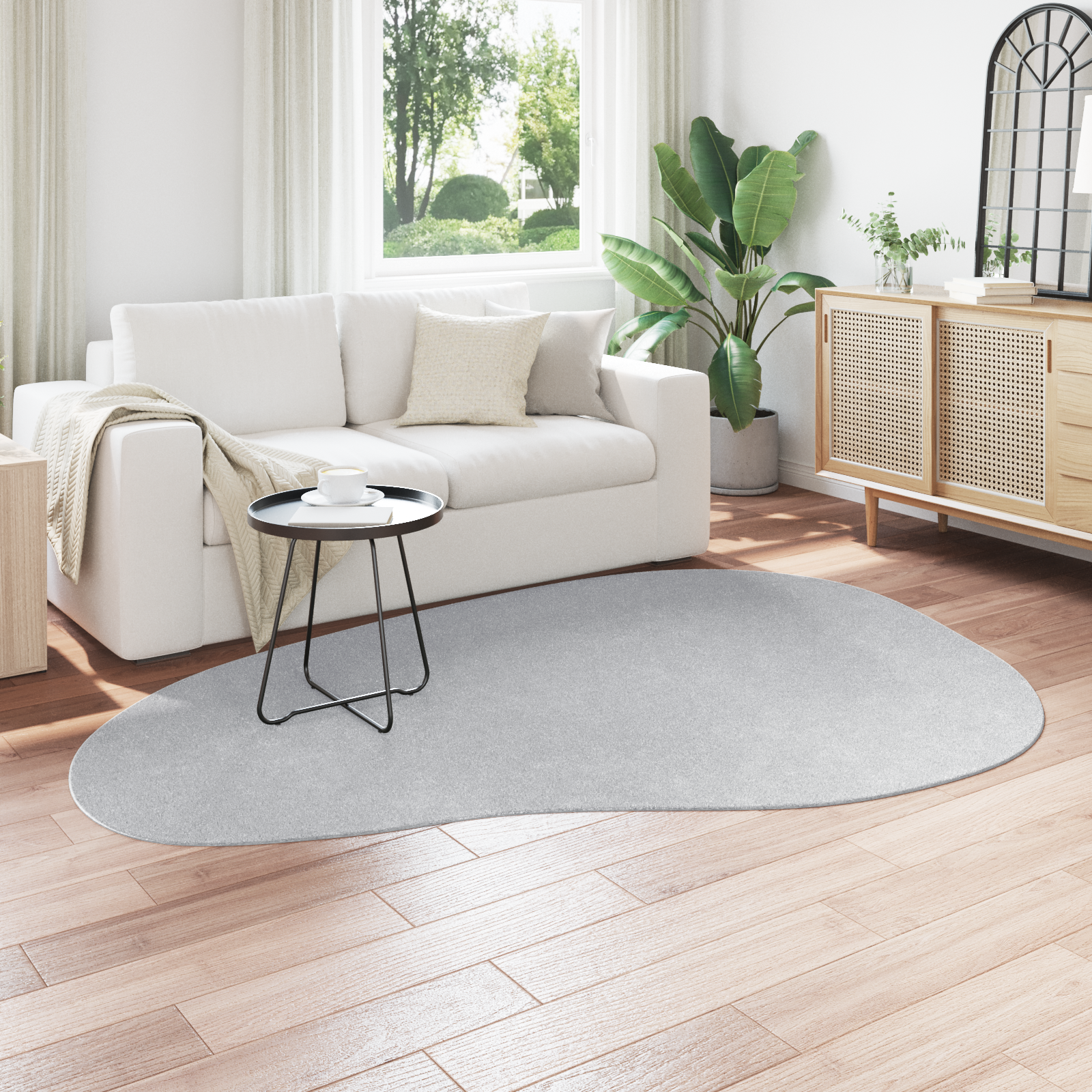 vidaXL Vloerkleed HUARTE kortpolig zacht en wasbaar 160x230 cm grijs