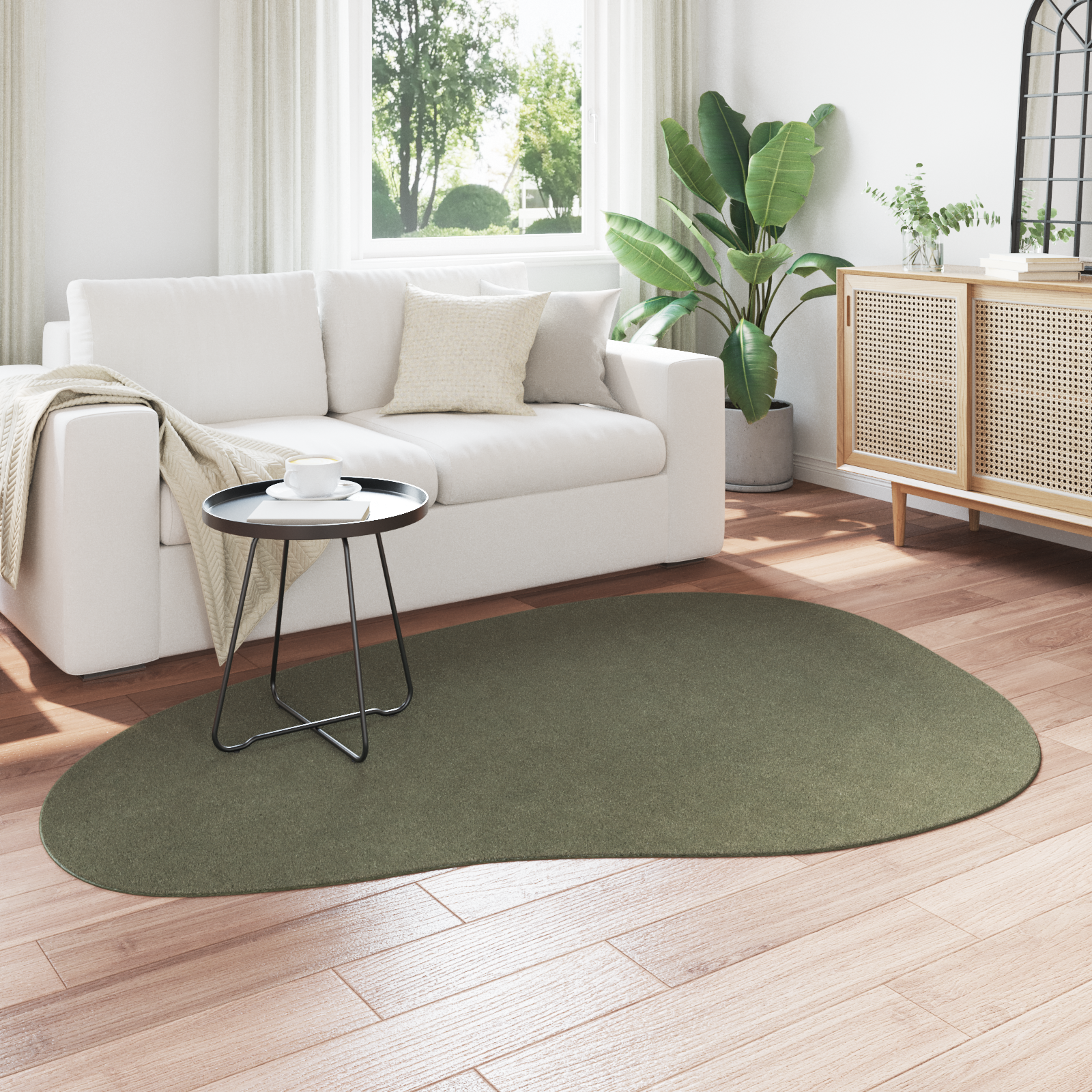 vidaXL Vloerkleed HUARTE kortpolig zacht wasbaar 140z200 cm bosgroen