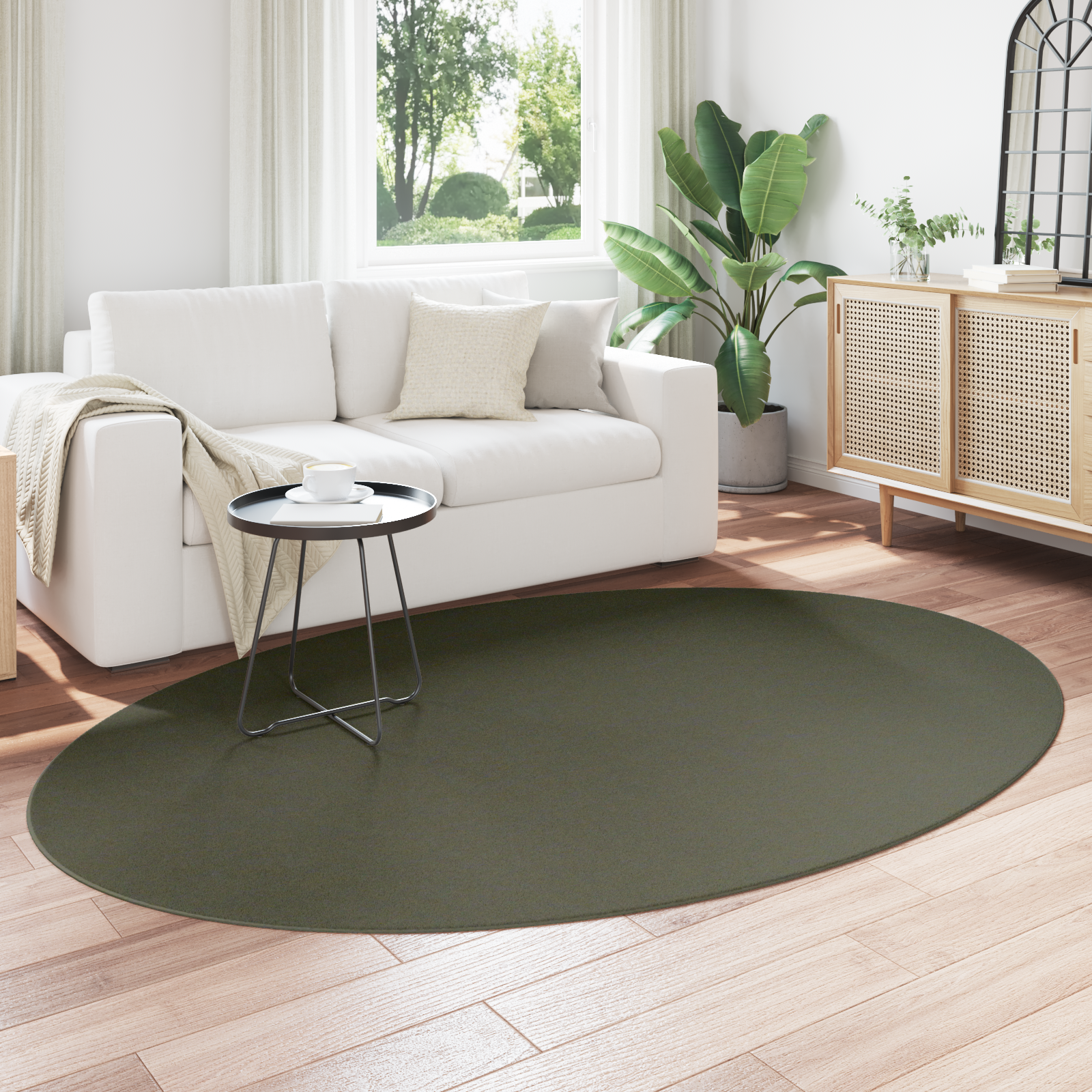 vidaXL Tapijt HUARTE Bosgroen 160x230 cm Ovaal