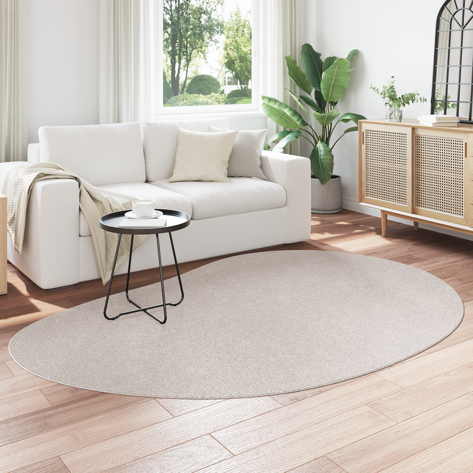 vidaXL Vloerkleed HUARTE kortpolig zacht wasbaar 160x230 cm zandkleur