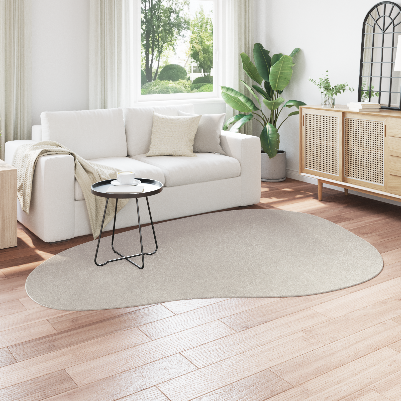 vidaXL Vloerkleed HUARTE kortpolig zacht wasbaar 160x230 cm zandkleur