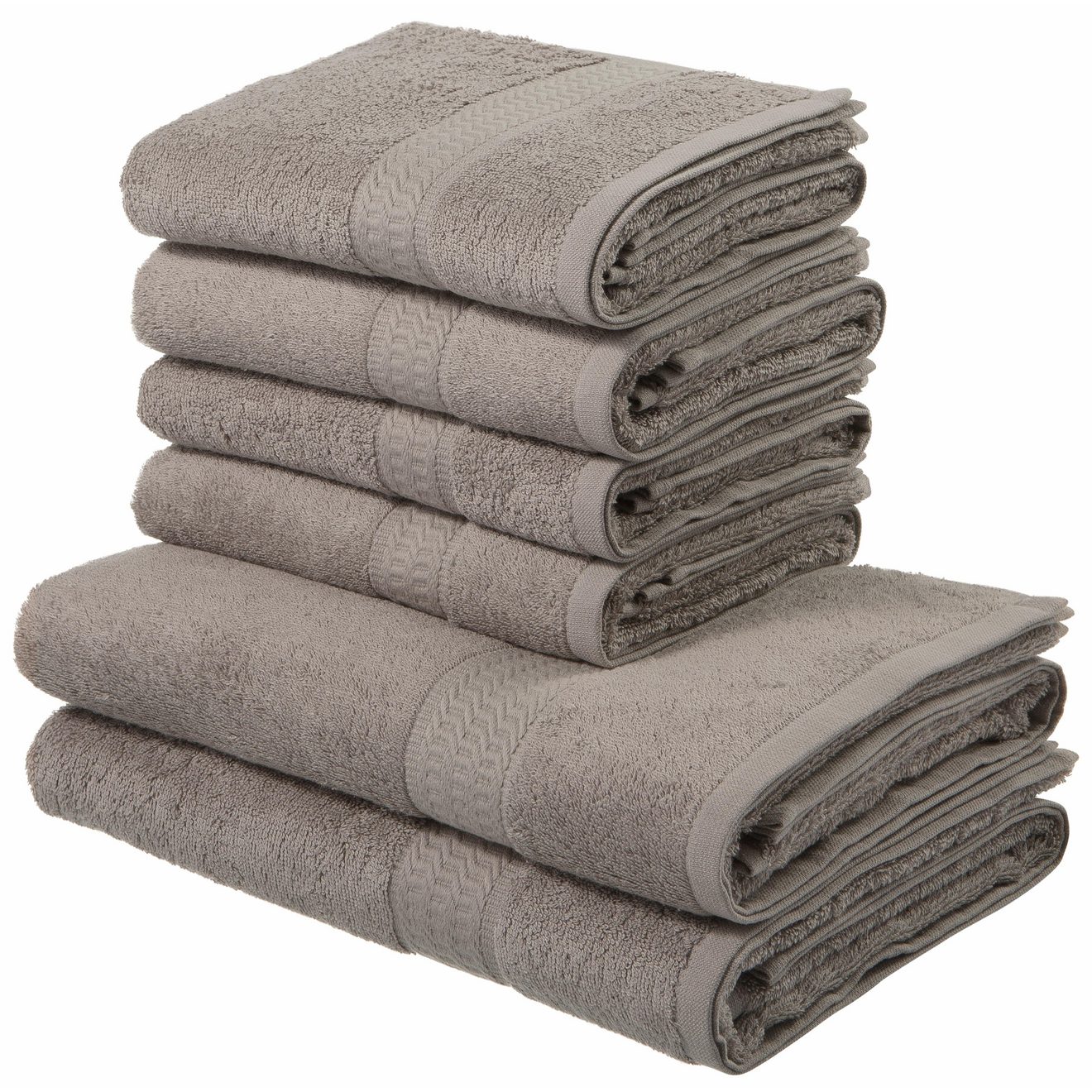 My home Handdoekenset Juna, 6-delig, 2 douchehanddoeken (70x140) 4 handdoeken (50x100) (set, 6-delig)