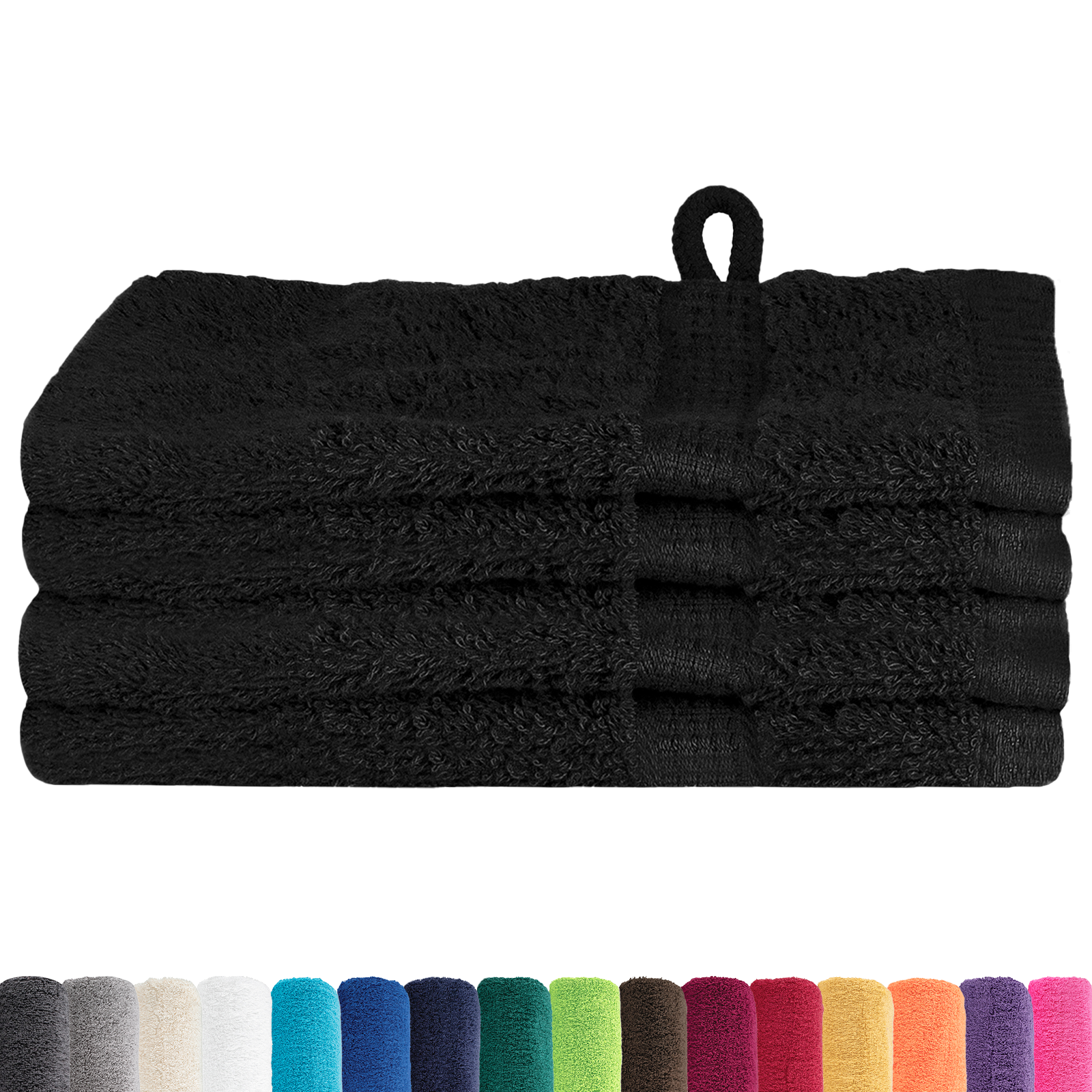 vidaXL Waskruisjes 4 pcs Zwart 15 x 21 cm Katoen