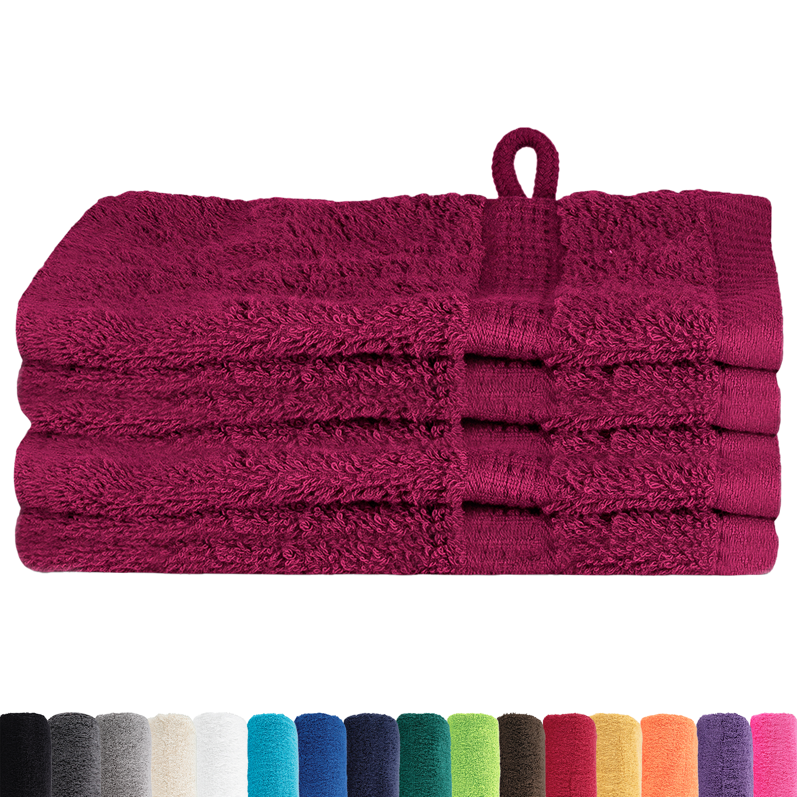 vidaXL Waskruisjes 4 pcs Bordeaux 15 x 21 cm Katoen