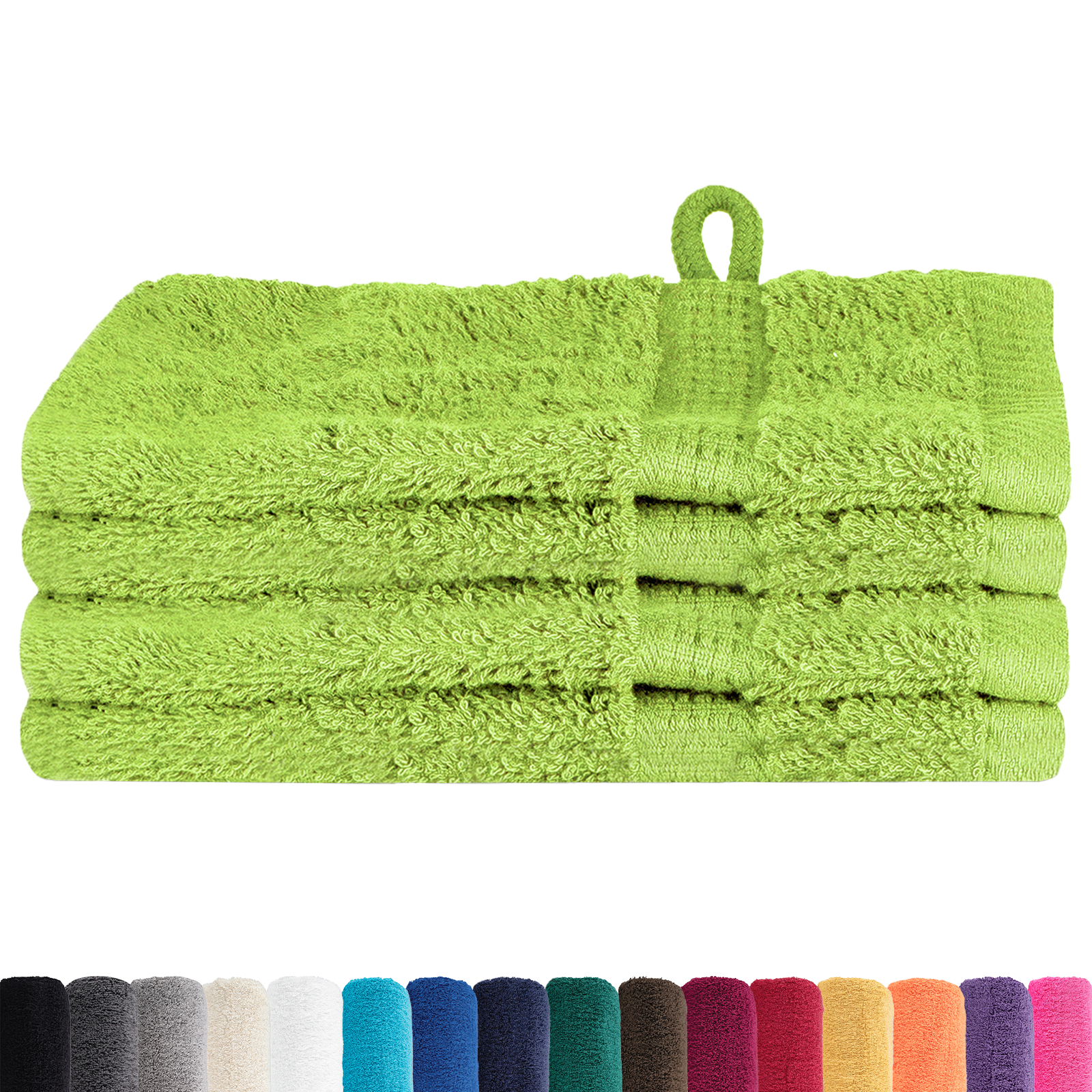 vidaXL Waskruisjes 4 pcs Appelgroen 15 x 21 cm Katoen
