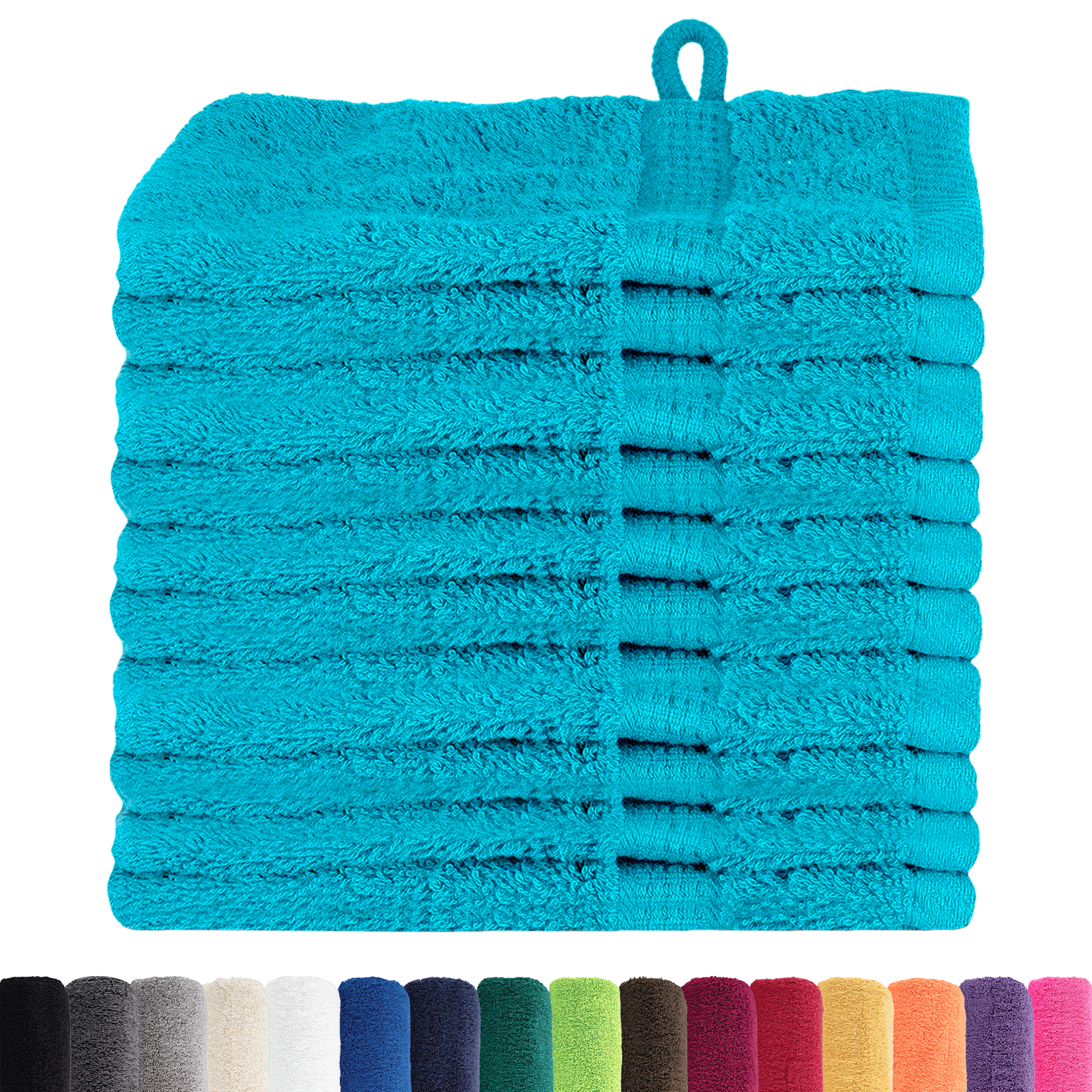 vidaXL Waskruisjes 10 pcs Turquoise 15 x 21 cm Katoen