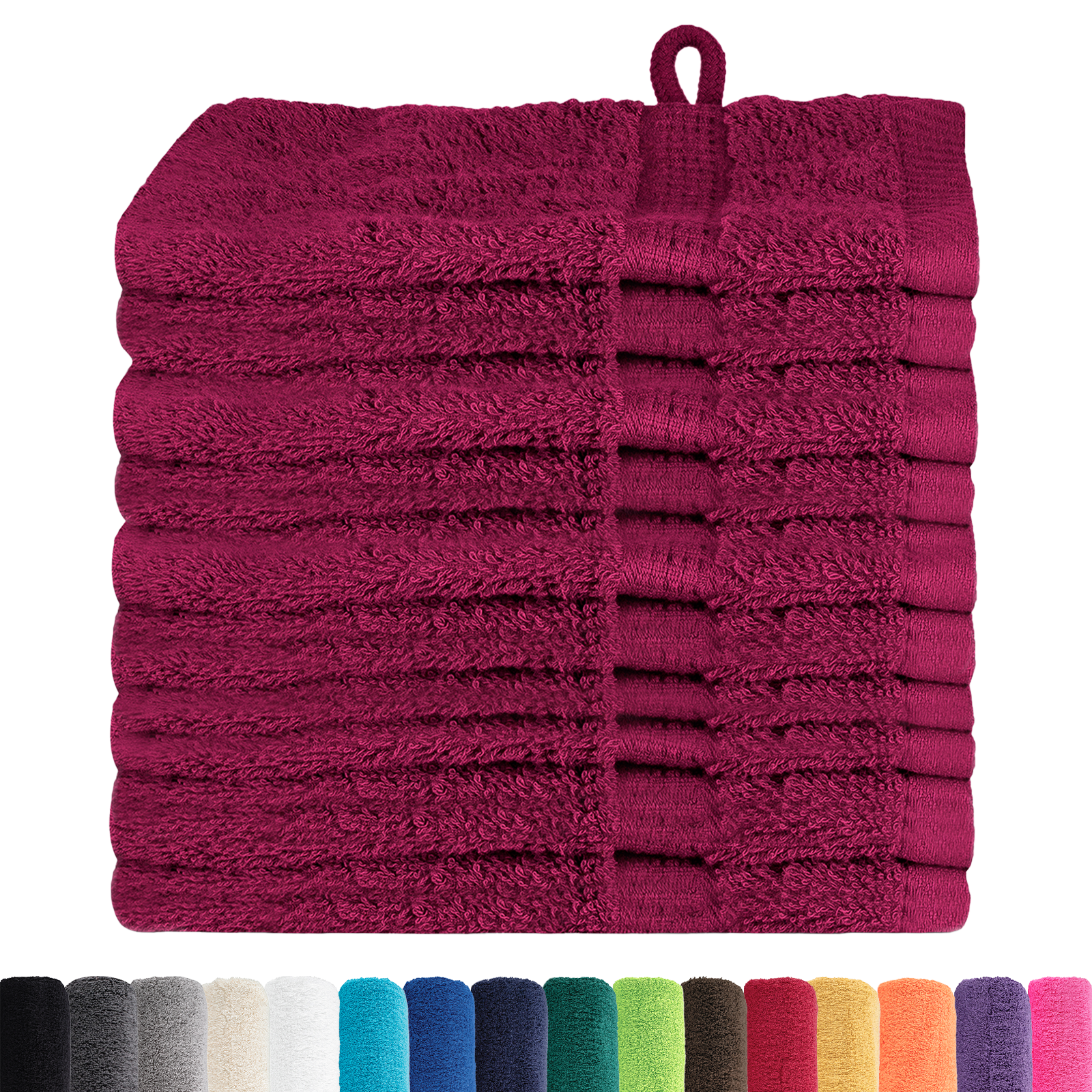 vidaXL Waskruisjes 10 pcs Bordeaux 15 x 21 cm Katoen
