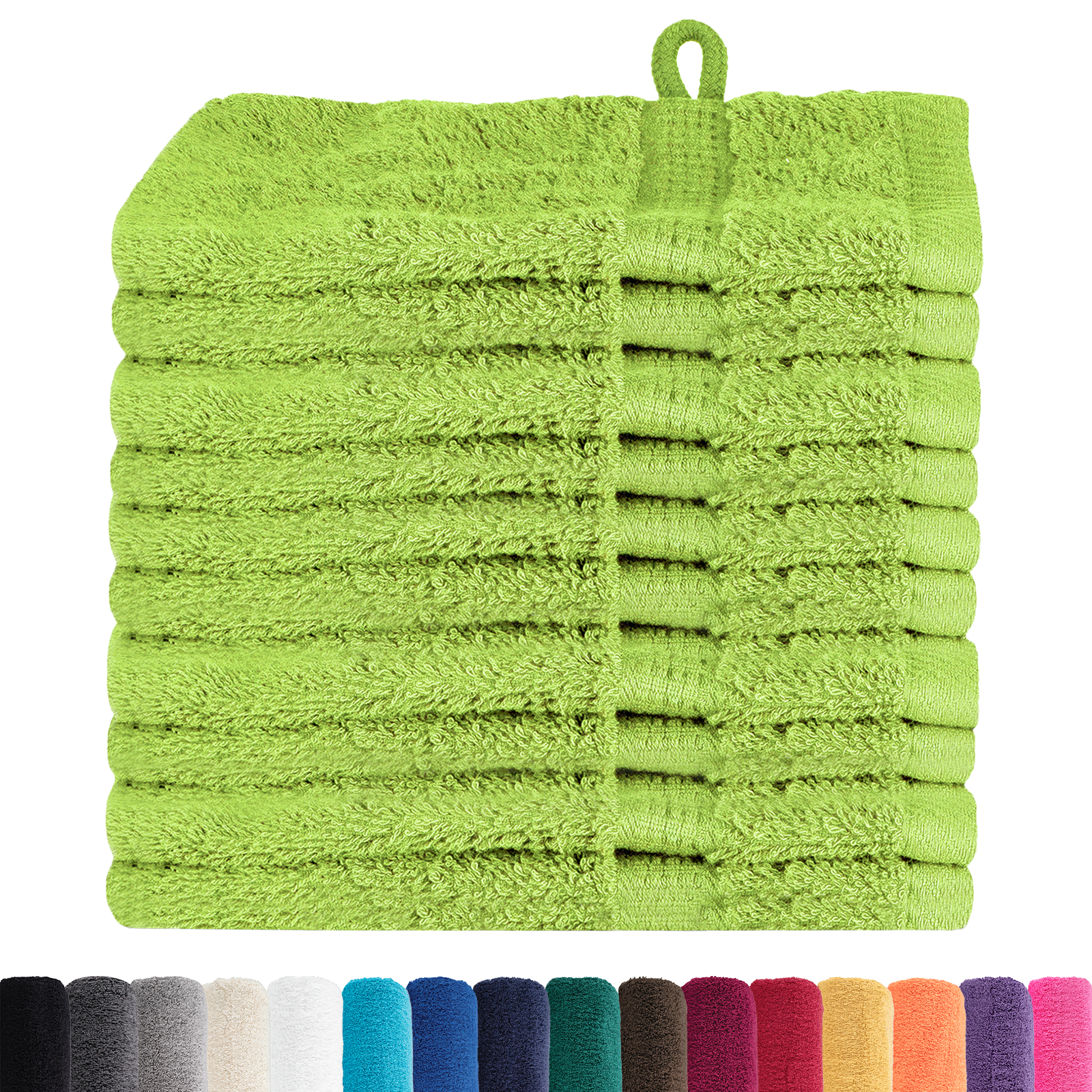 vidaXL Waskruisjes 10 pcs Appelgroen 15 x 21 cm Katoen