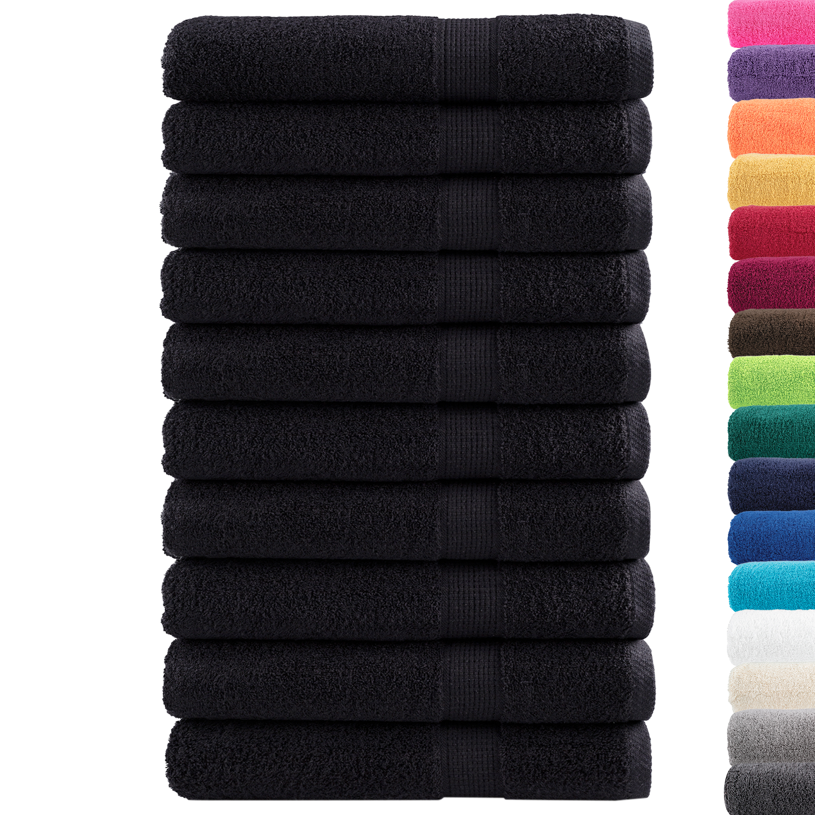 vidaXL Premium Handdoeken 'SOLUND'25 stuks Zwart 100x200 cm 550 gsm