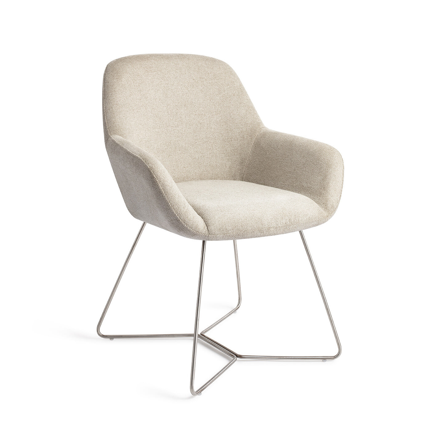 Jesper Home Eetkamerstoel Kushi Beehive Steel - Ivory Ivy