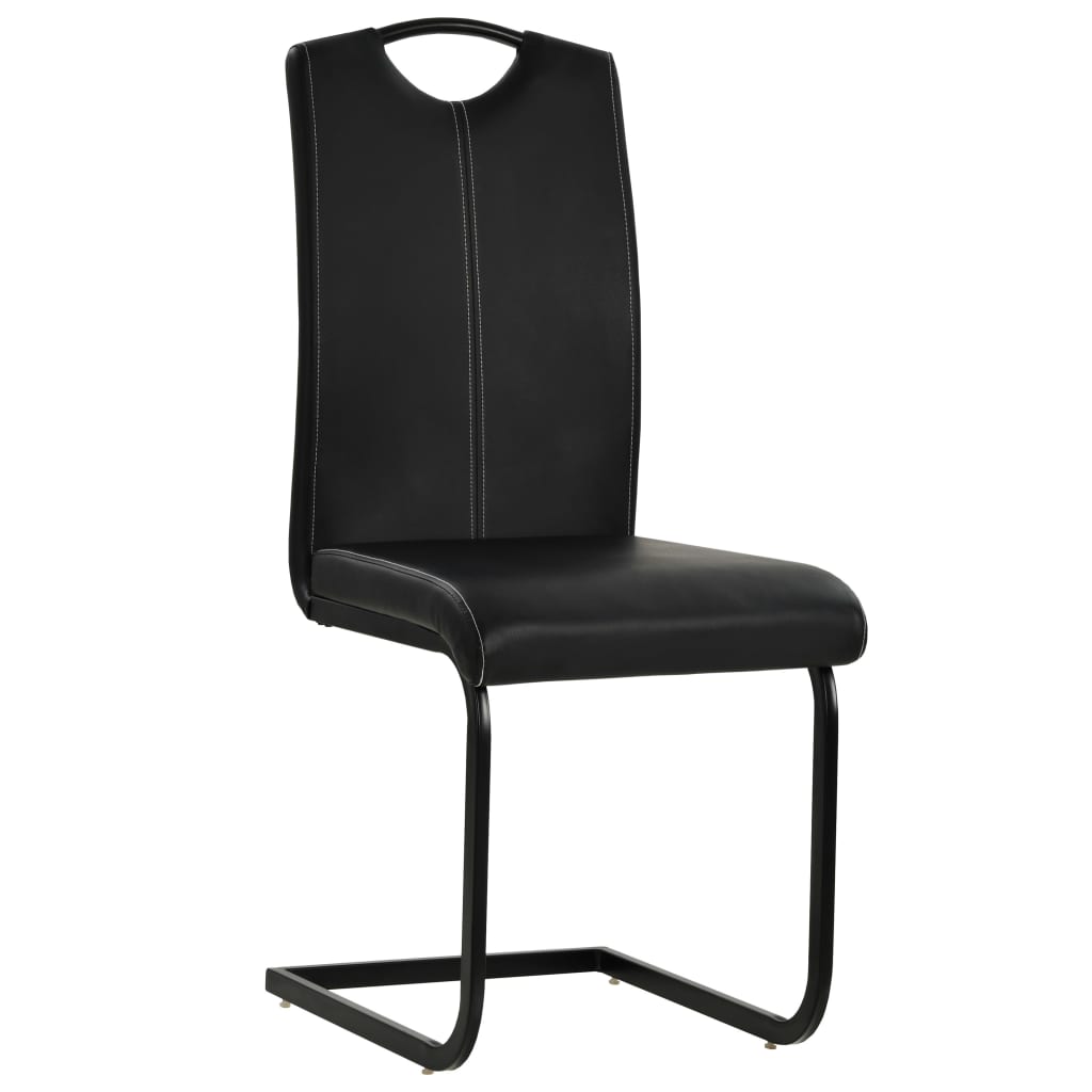vidaXL Eetkamerstoelen 6 st kunstleer zwart