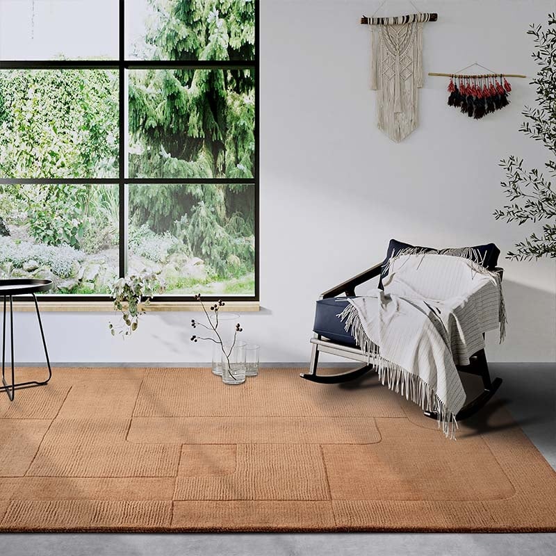 Villeroy & Boch Wollen kleed Charlotte Loper, handgeweven, wol, natuur, loper, woonkamer, geometrie