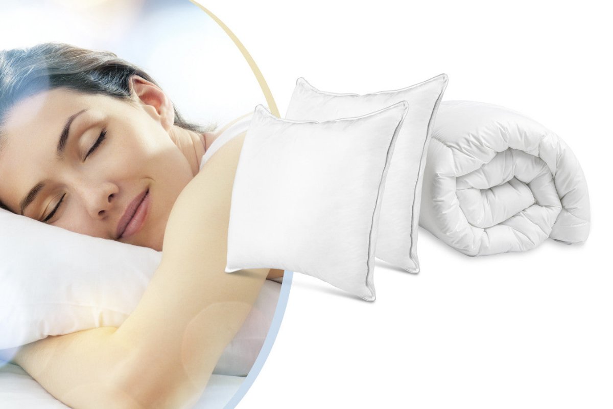 RoyalTextile - Sleeptime Dekbed en Kussen Set - Wit - 2 in 1 Dekbed + kussen(s) 240 x 200 Wit 240 x 200