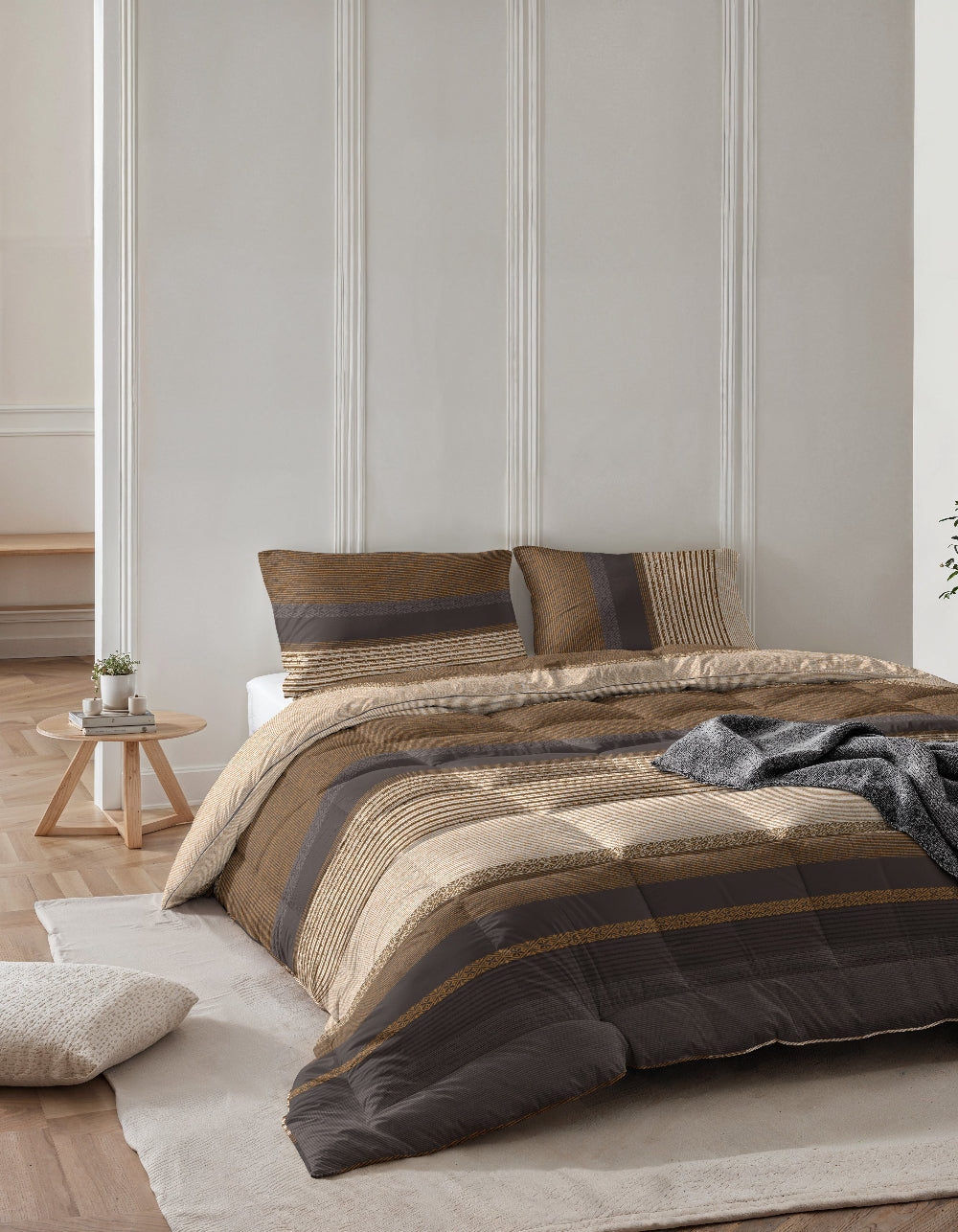 RoyalTextile - All-in one Lazy dekbed incl. kussenslopen - Marina - Taupe - 140 x 200
