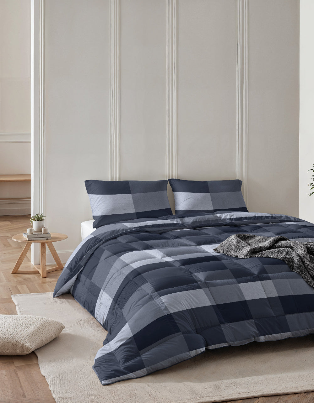 RoyalTextile - All-in one Lazy dekbed incl. kussenslopen Anne - Blauw - 140 x 200