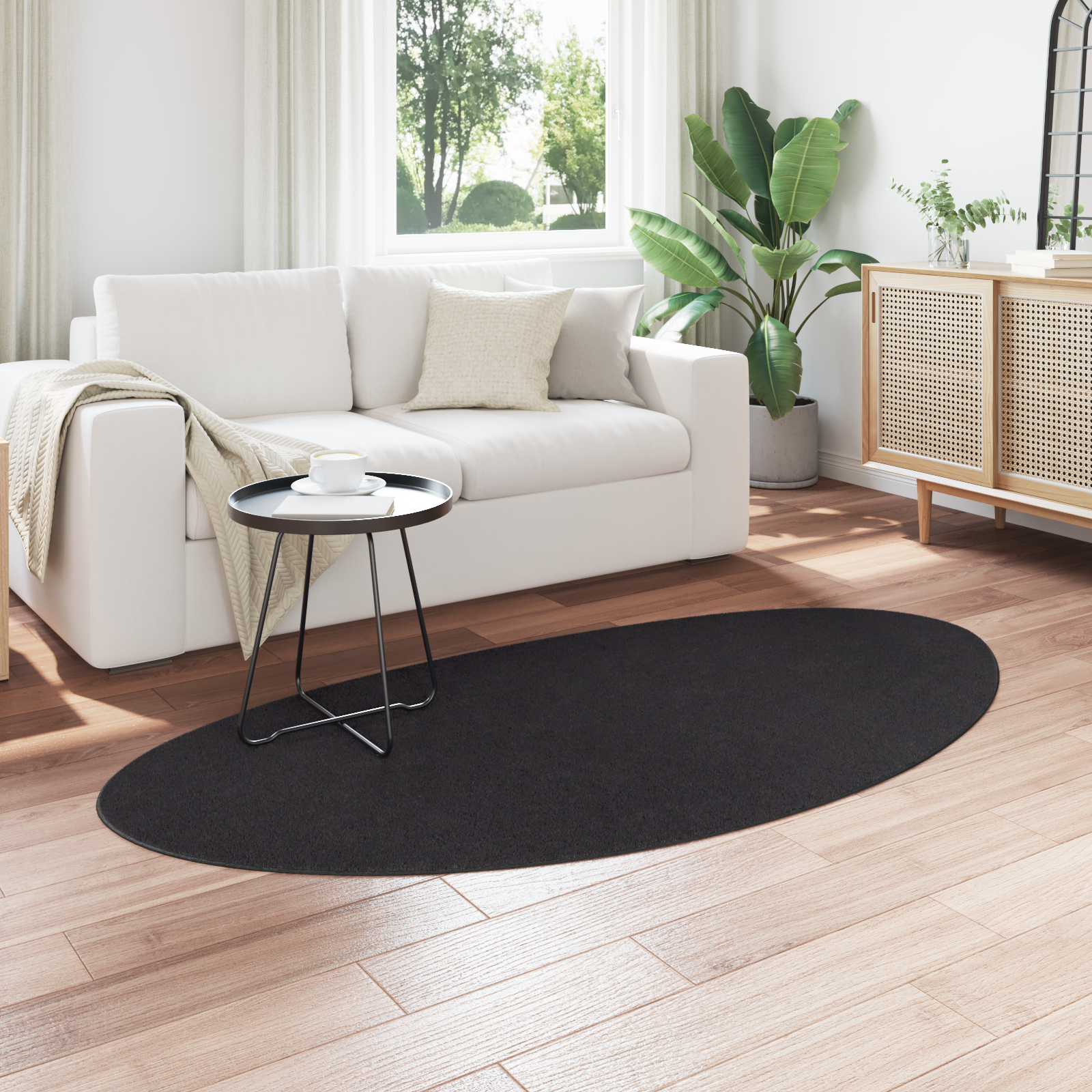 vidaXL Tapijt Zwart 100 x 200 cm Polyester