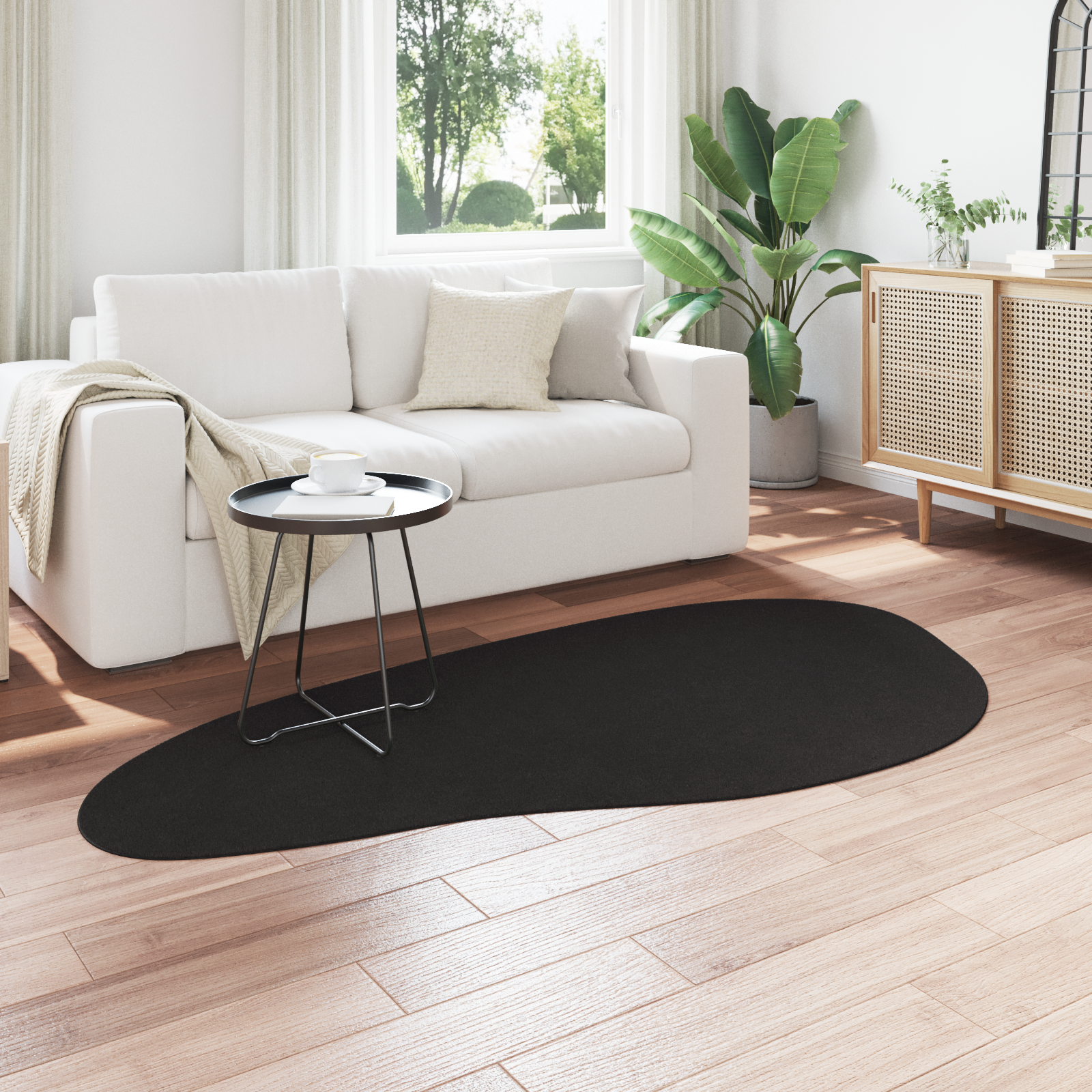 vidaXL Tapijt Zwart 100 x 200 cm Polyester