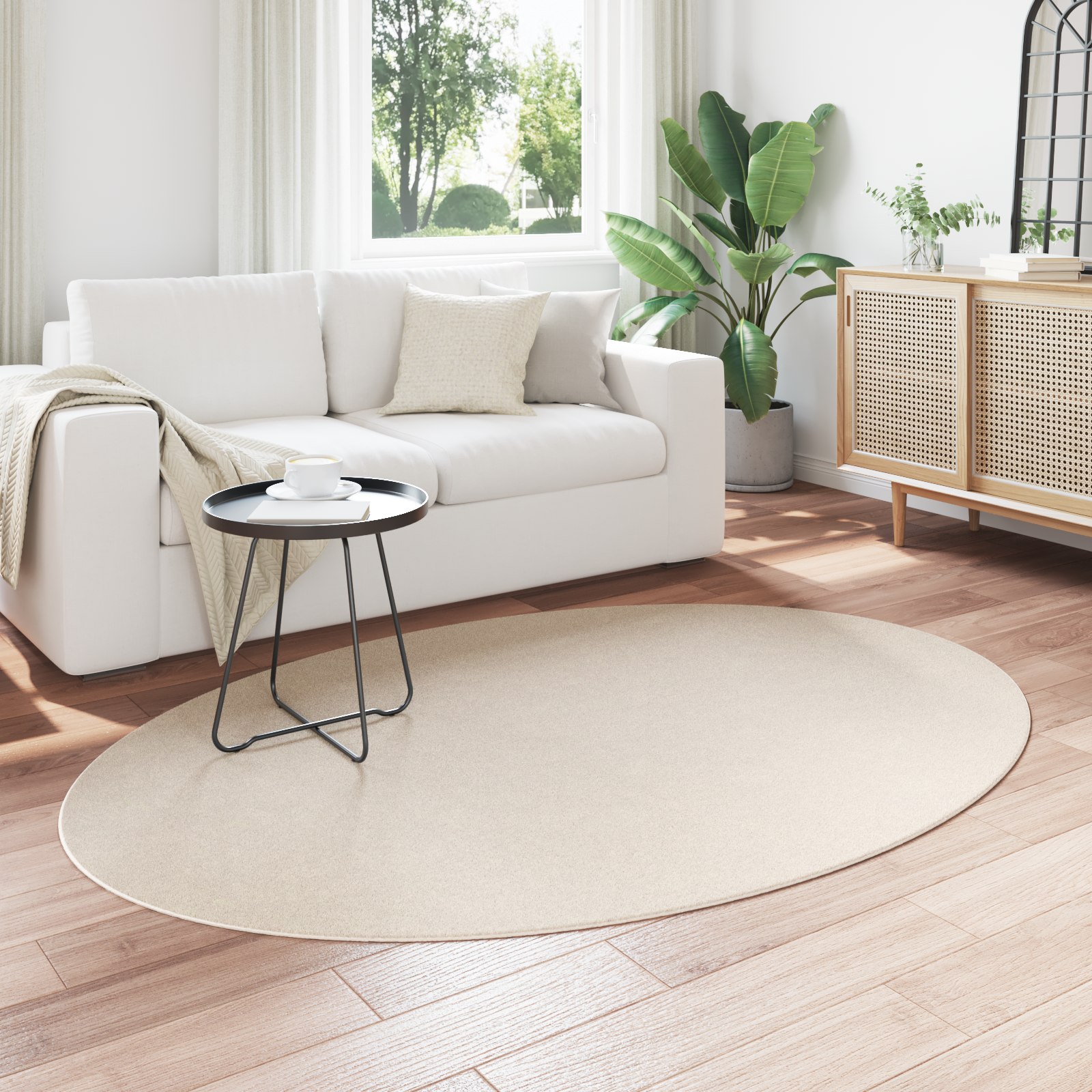 vidaXL Rug 'HUARTE'Beige 140 x 200 cm Polyester