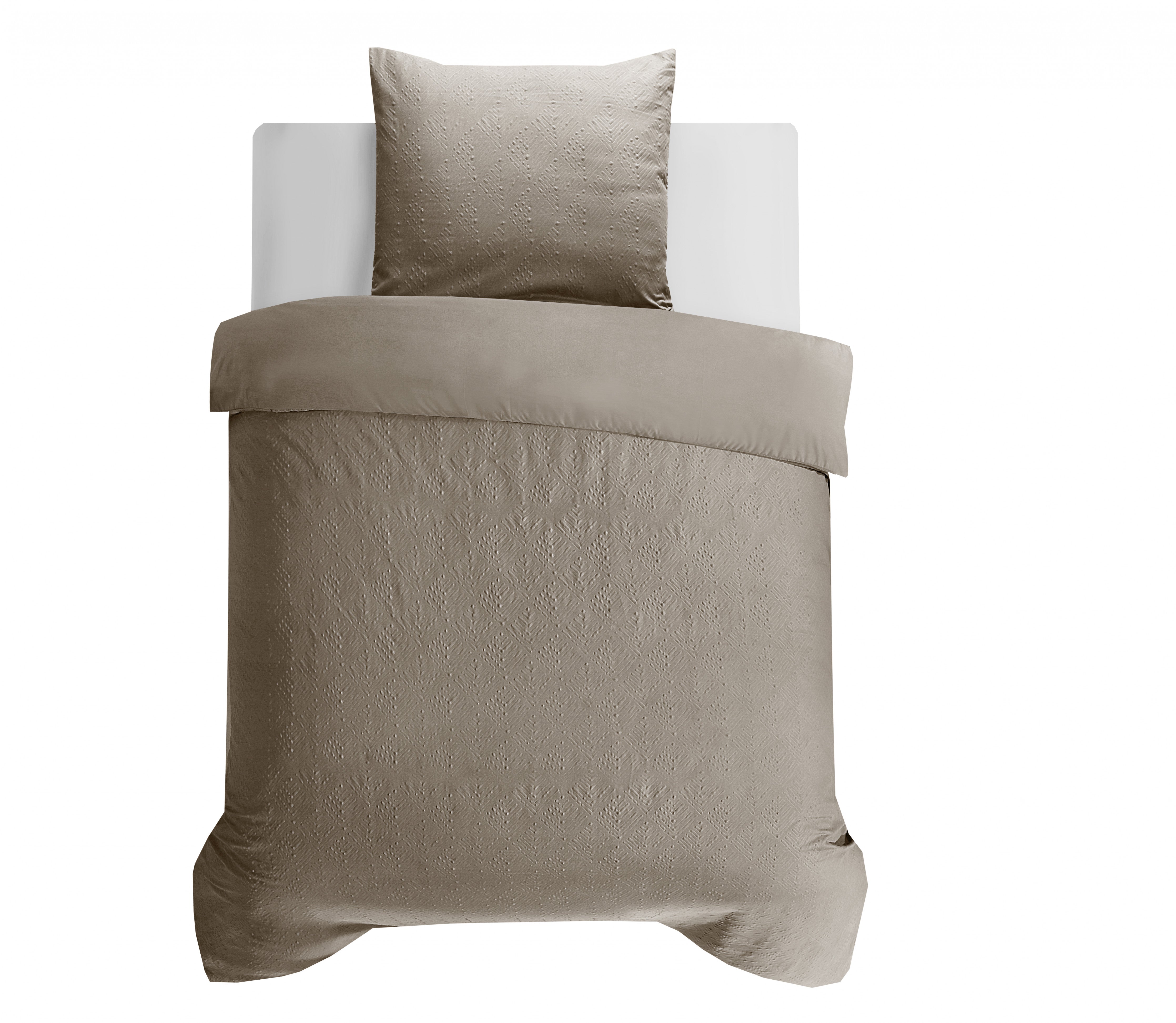 RoyalTextile - Milano 3D Taupe/Grijs Dekbedovertrek - 140 x 220