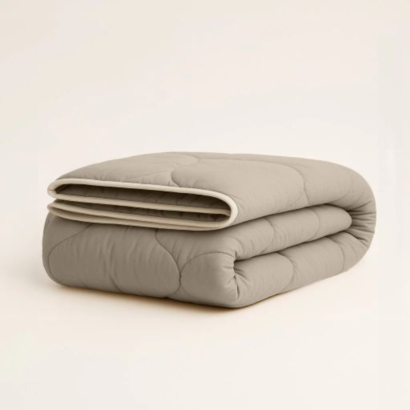 Zydante Dekbed Easy Dekbed & Dekbedovertrek in 1 Luxe Percale Katoen Taupe - Easy - zonder overtrek - 140x200 cm (Eenpersoons) -  - 300 Gram per m² -
