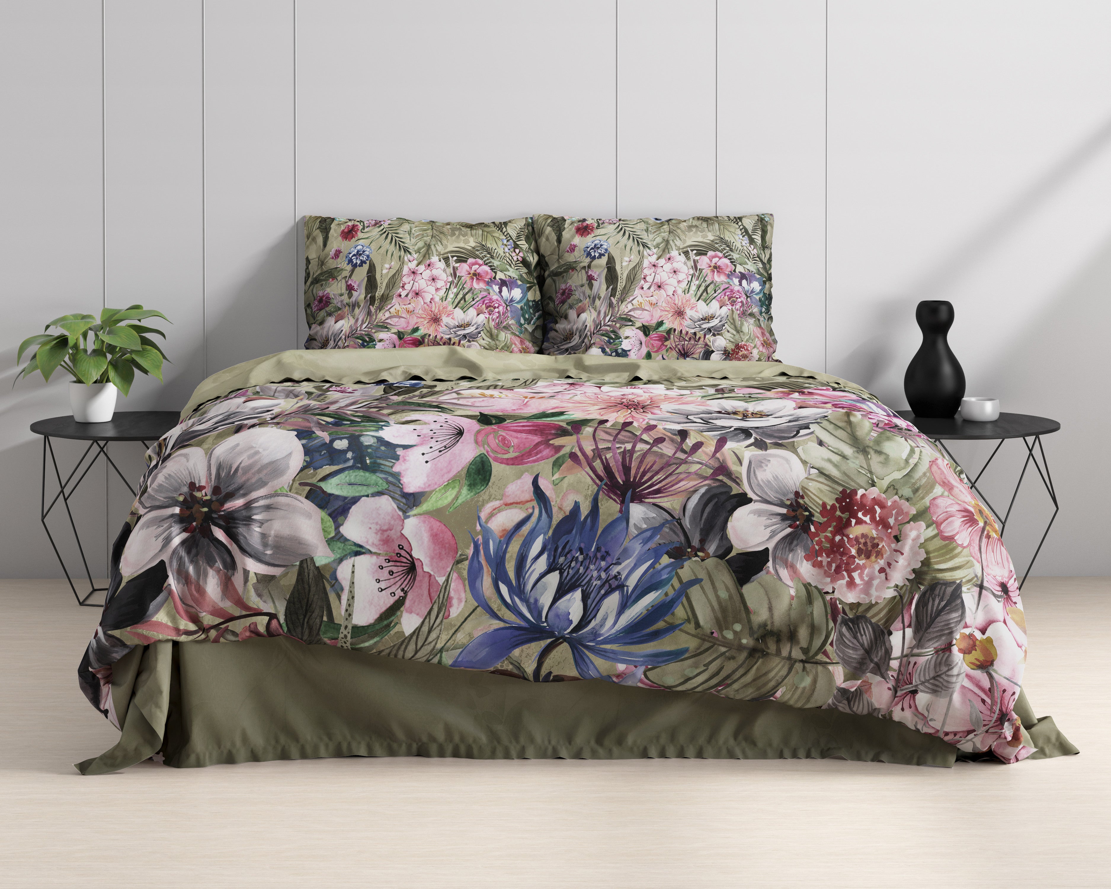 RoyalTextile - Aurelie Dekbedovertrek - 100% Katoen - Groen - 140 x 220