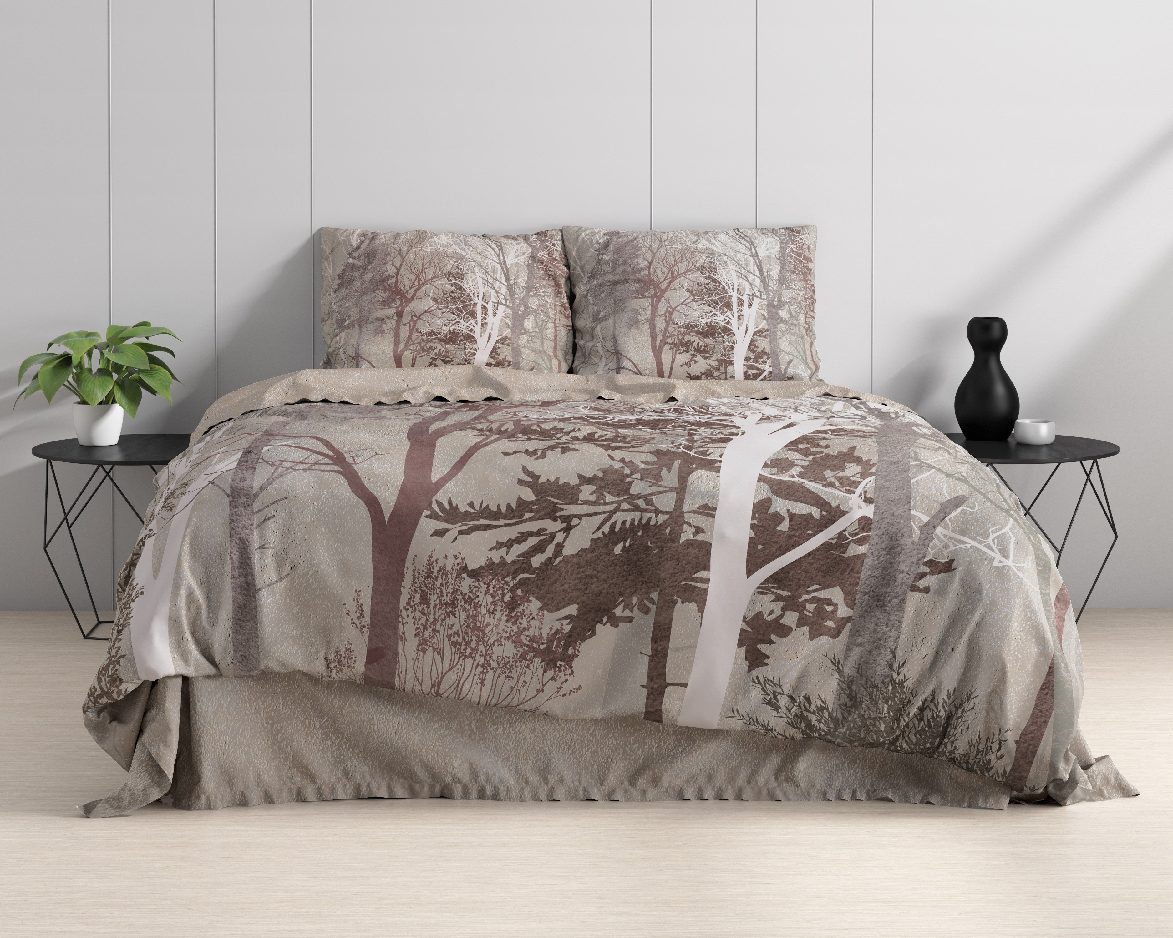 RoyalTextile - Indre Dekbedovertrek Katoen-Satijn - Taupe - 140 x 220