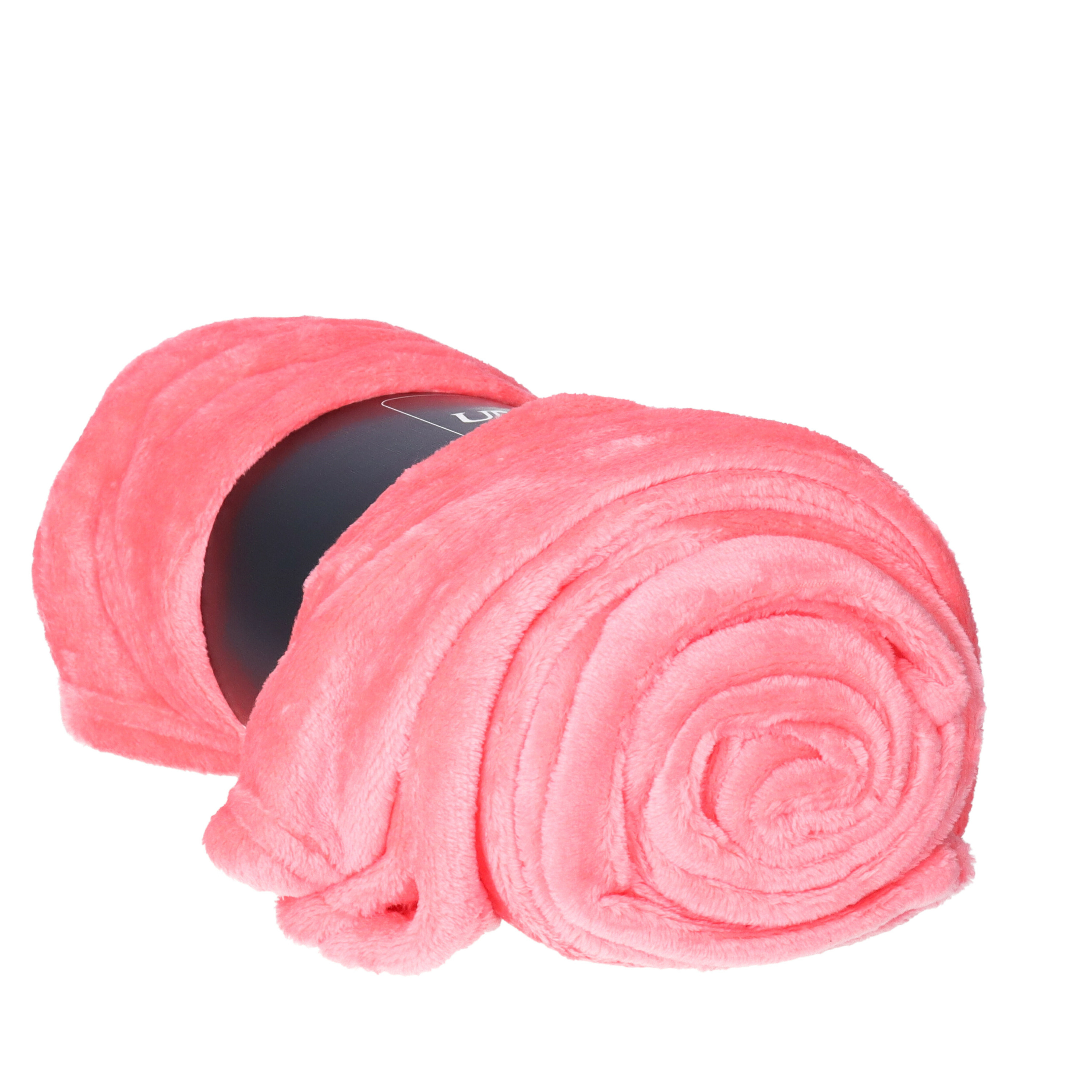 Unique Living Enzo Fleece deken/plaid - roze - polyester - 130 x 180 cm -