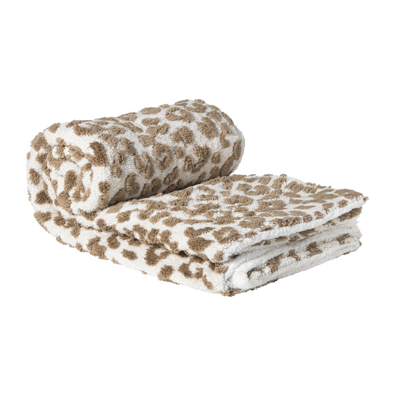 Xenos Plaid animal - bruin/beige - 130x170 cm
