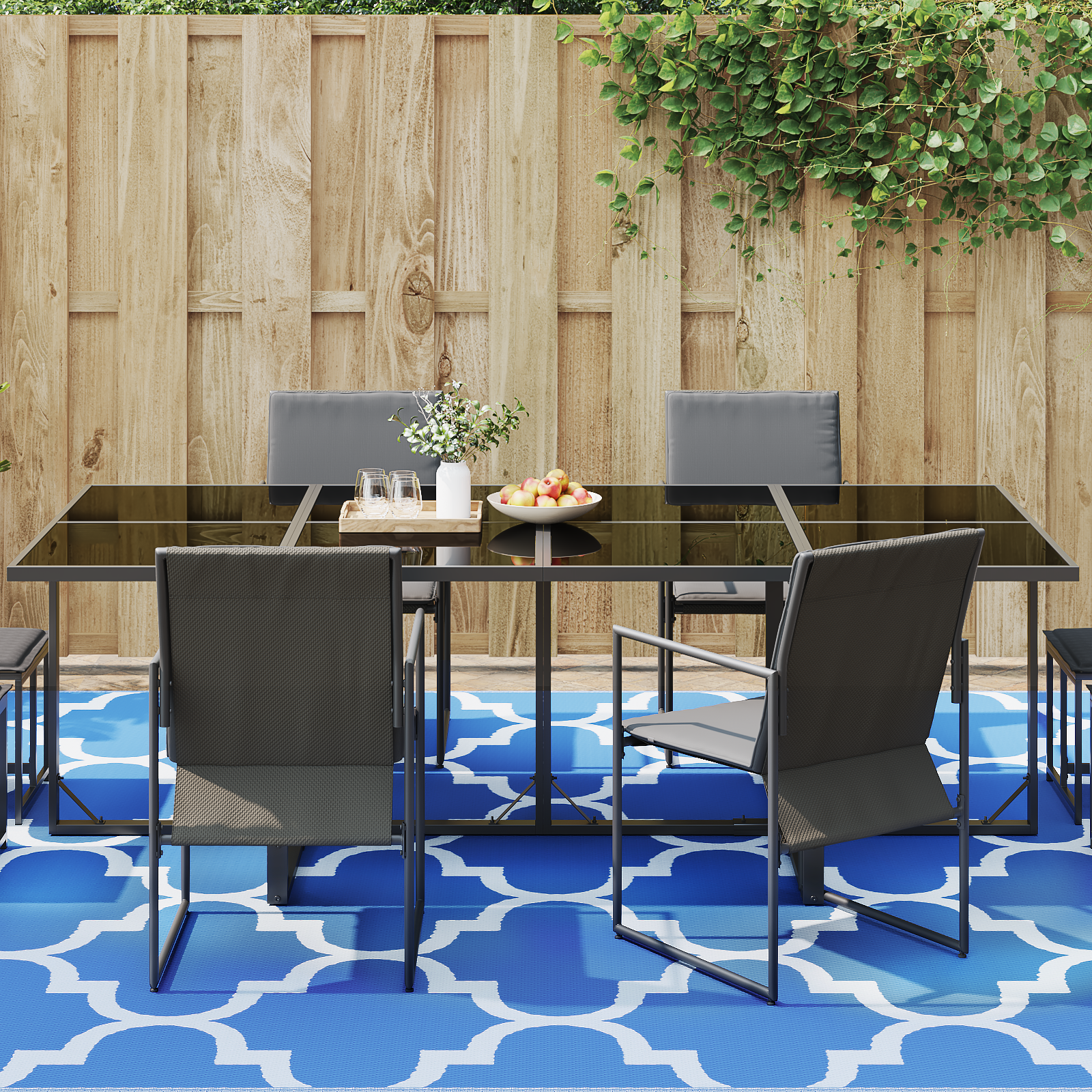 vidaXL Buiten Deken ARAKIL Blauw Polyester 300 x 400 cm