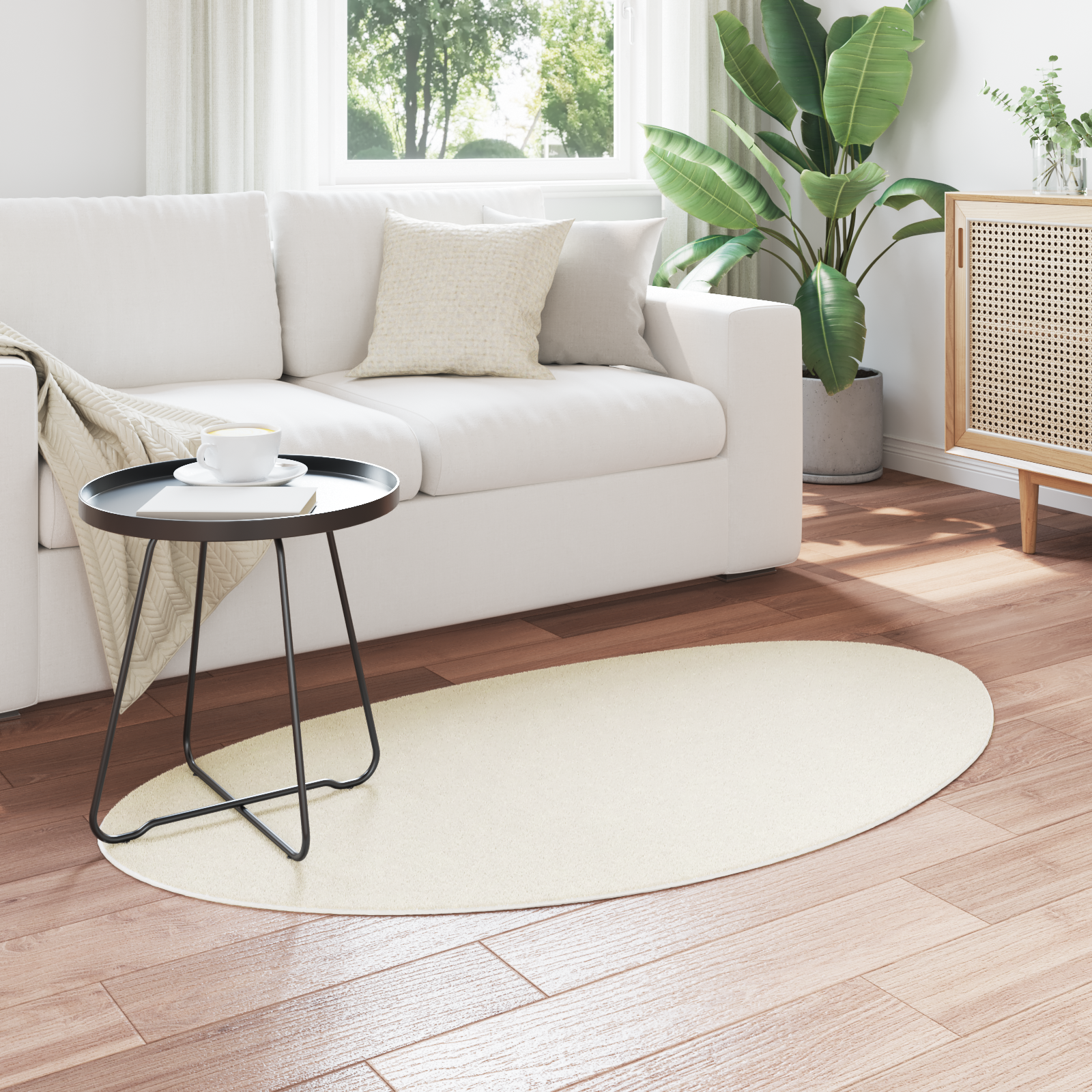 vidaXL Tapijt Crème 160 x 230 cm Jute