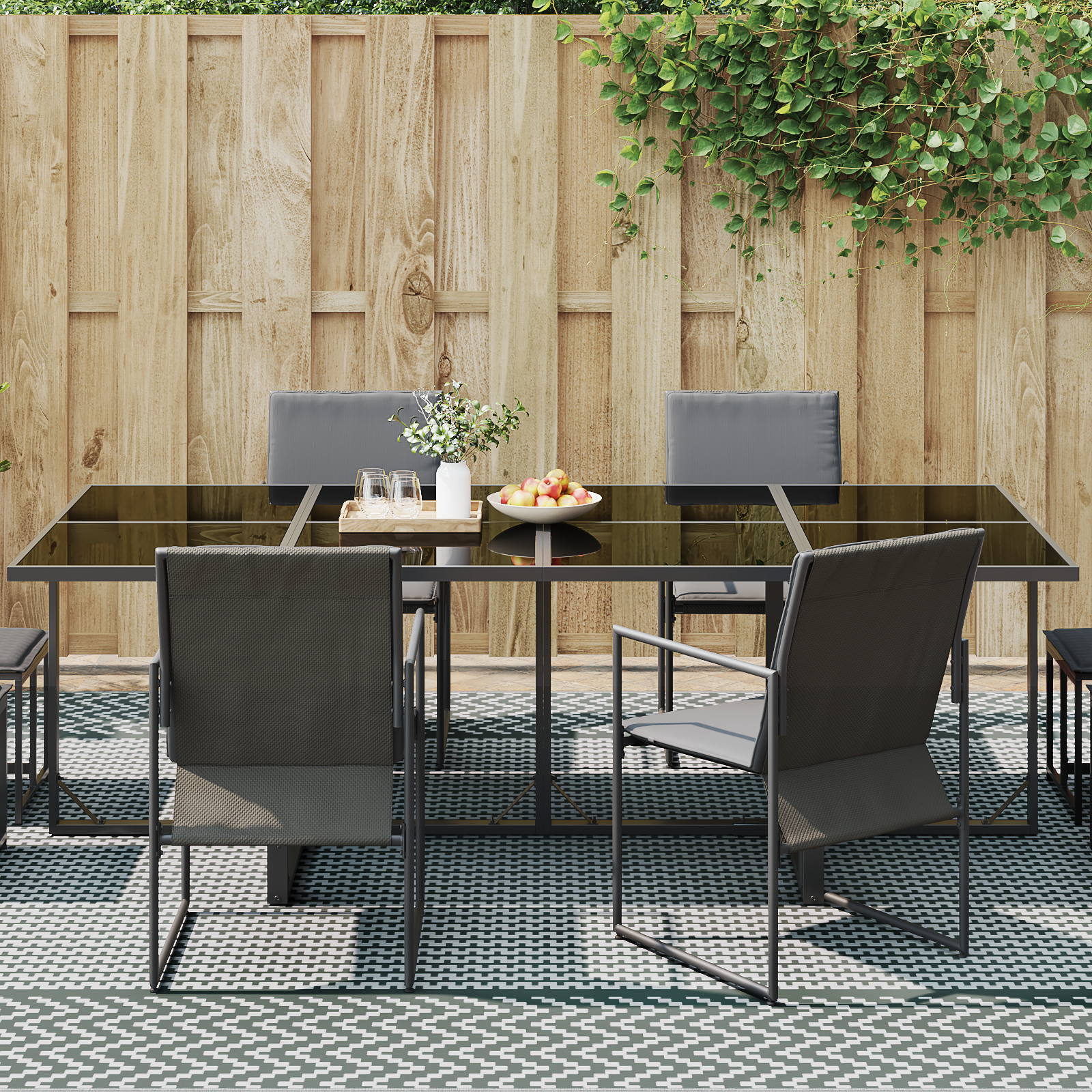 vidaXL buitendeken ARAKIL Groen en Wit Polyester 300 x 400 cm