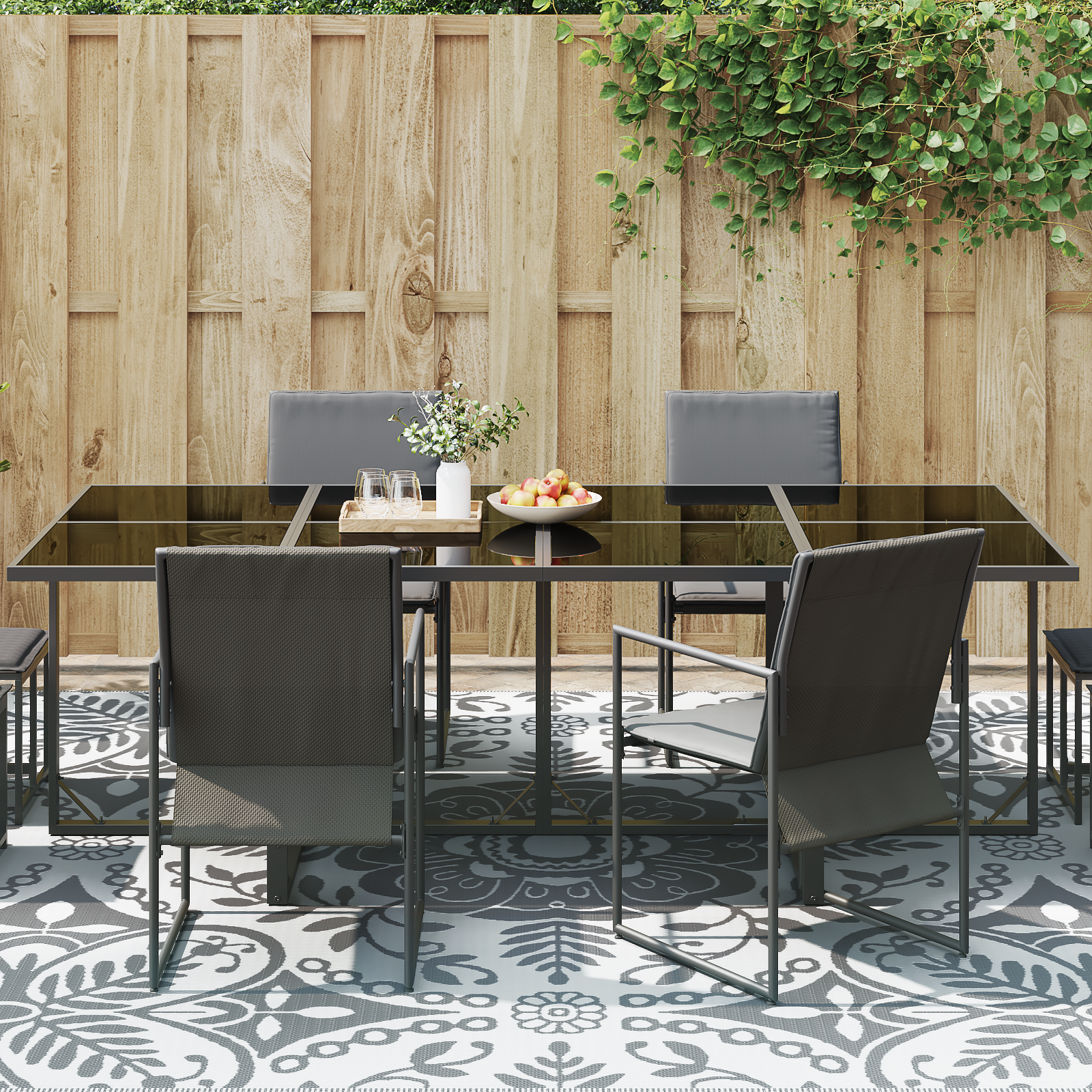 vidaXL buiten kleed ARAKIL Lichtgrijs Polyester 300 x 400 cm