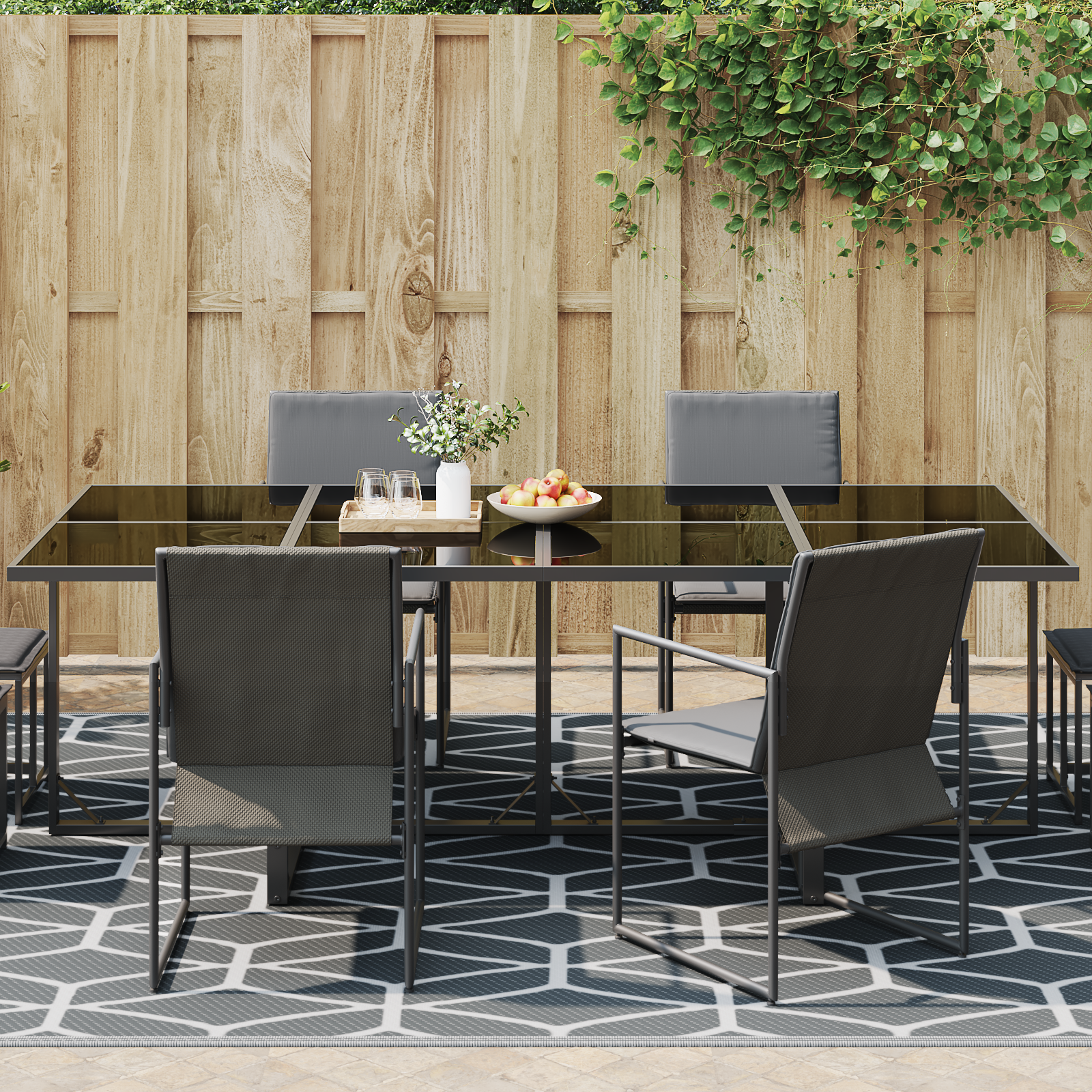 vidaXL Buiten Deken ARAKIL Grijs en wit Polyester 300 x 600 cm