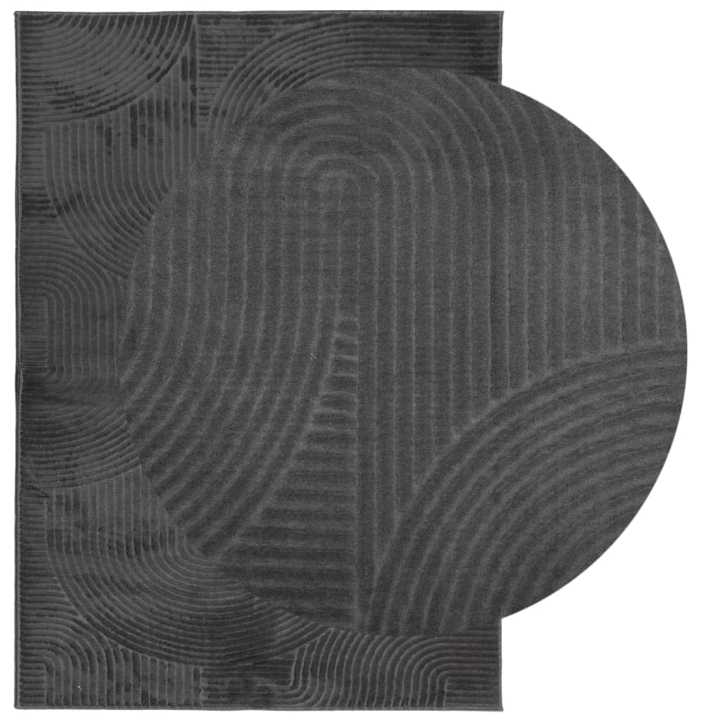 vidaXL Vloerkleed IZA laagpolig Scandinavisch 160x230 cm antraciet