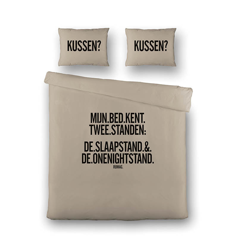 RUMAG Dekbedovertrek  Mijn Bed Heeft Twee Standen Tekst 140x200 Cm  - 