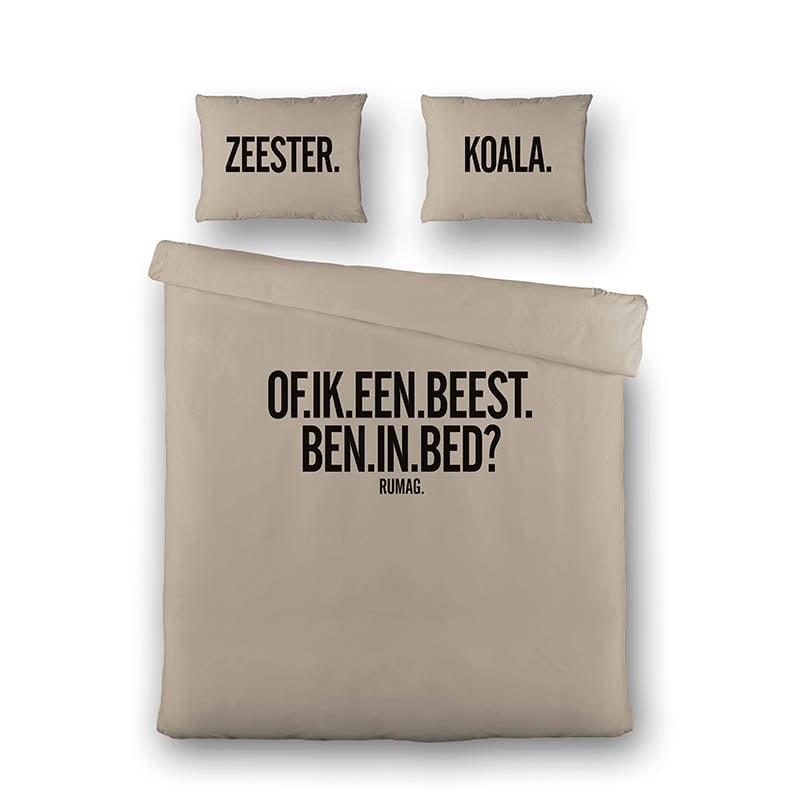 RUMAG Dekbedovertrek  Beest In Bed 140x200 Cm Tekst 140x200 Cm  - 