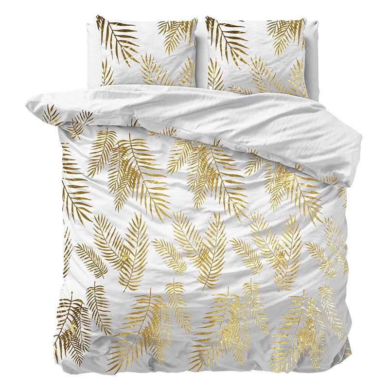 Sleeptime Dekbedovertrek Glamour Leaves Maat 140x200 Luxe & Patroon 140x200 Cm Anti Allergie  - 