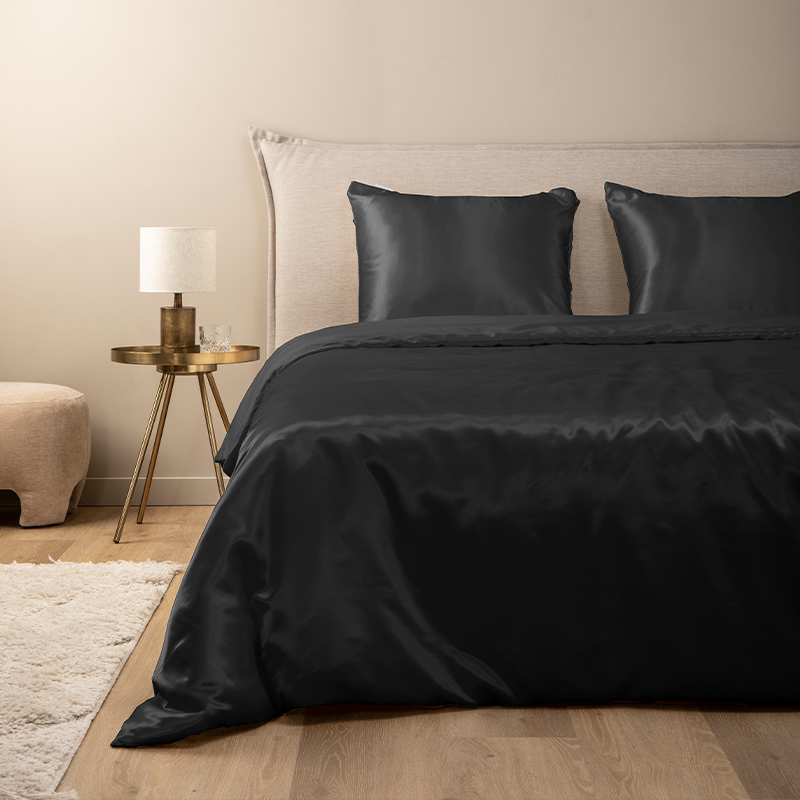 Fresh and Co Dekbedovertrek Silk Satin Antraciet Effen 140x200 Cm  - 